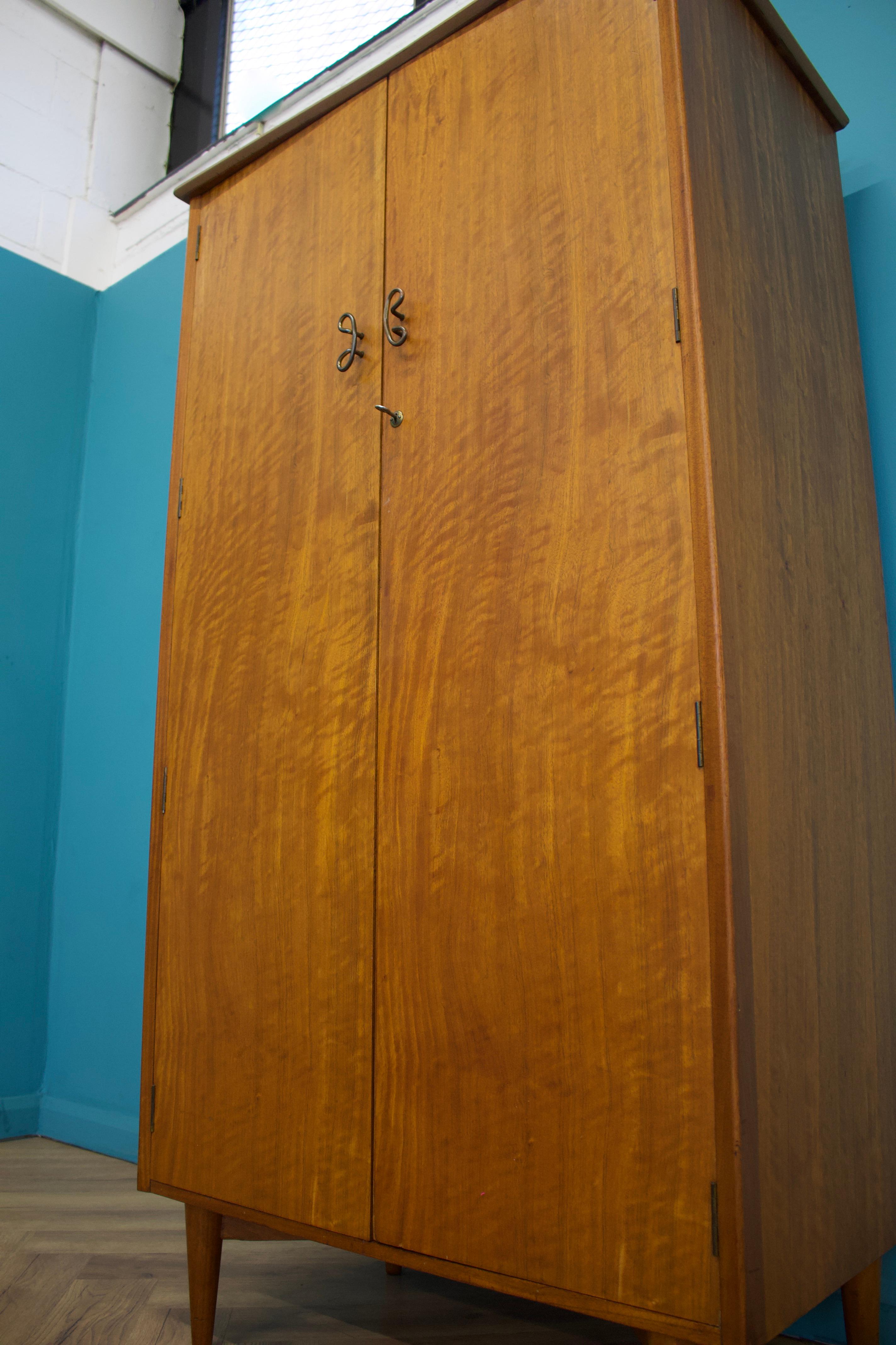 Mid Century Teak Double Door Wardrobe from Younger, 1960s In Good Condition In South Shields, GB