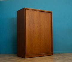 Mid Century Teak Double Sliding Door Wardrobe from Austinsuite, 1960s