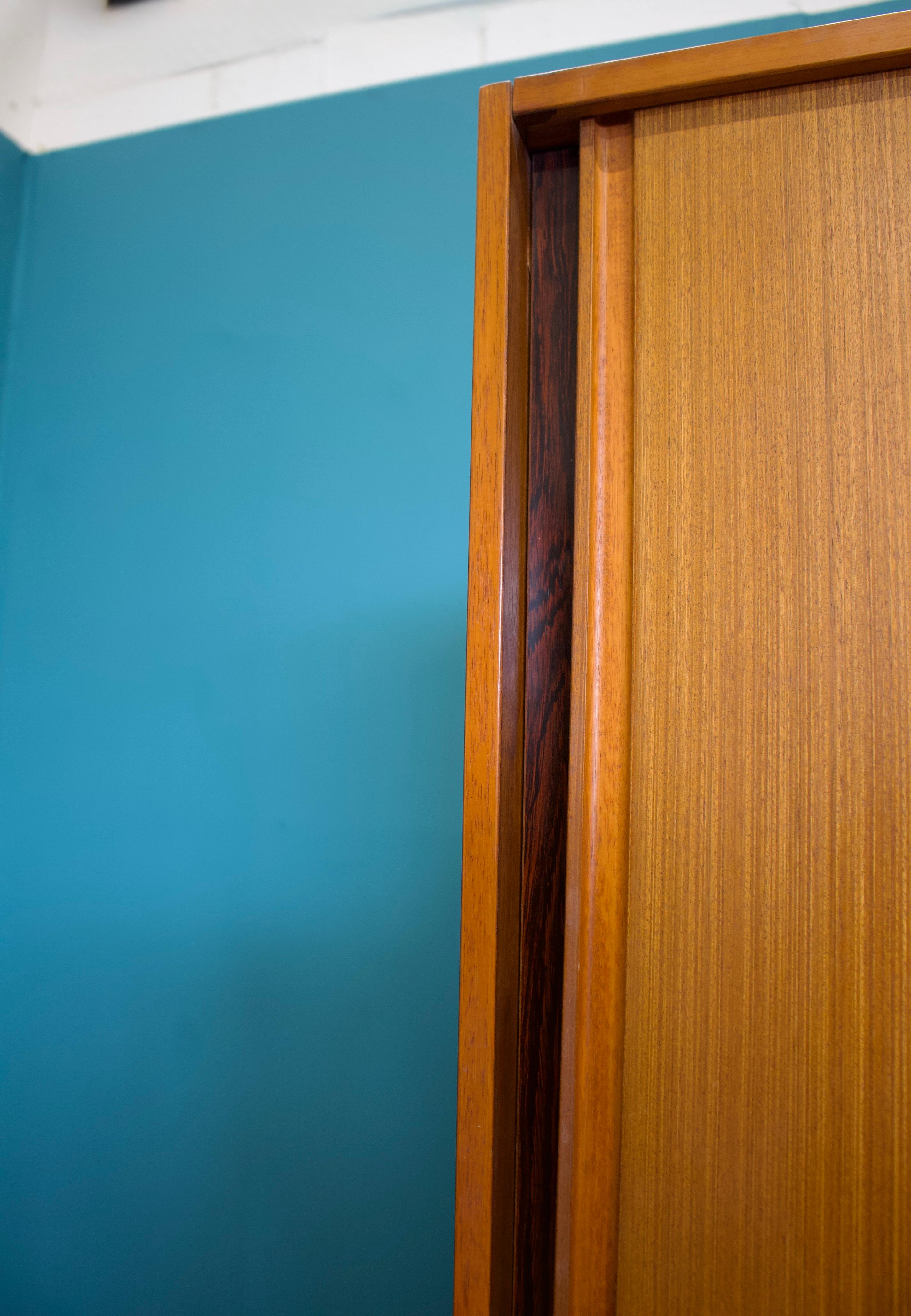 Mid Century Teak Double Sliding Door Wardrobe from Austinsuite, 1960s 1