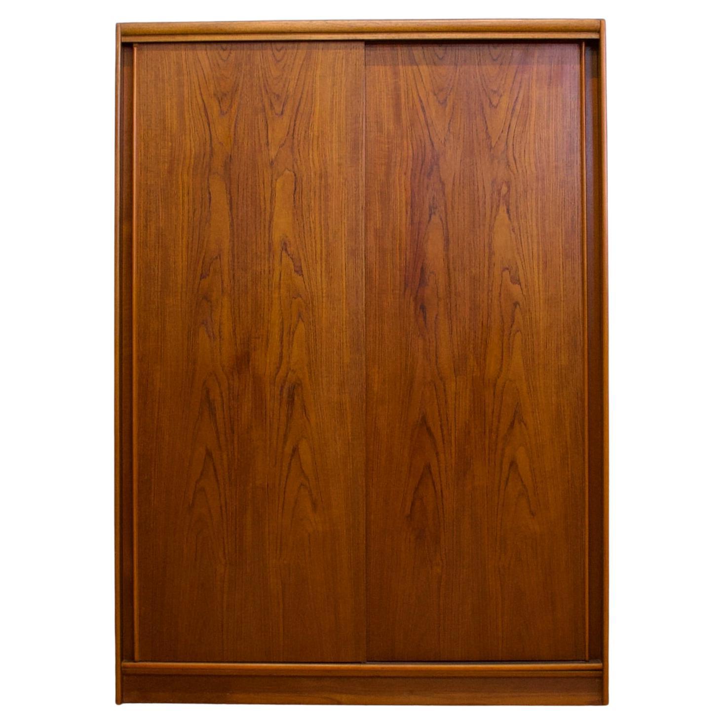 Mid Century Teak Double Sliding Door Wardrobe from Austinsuite, 1960s