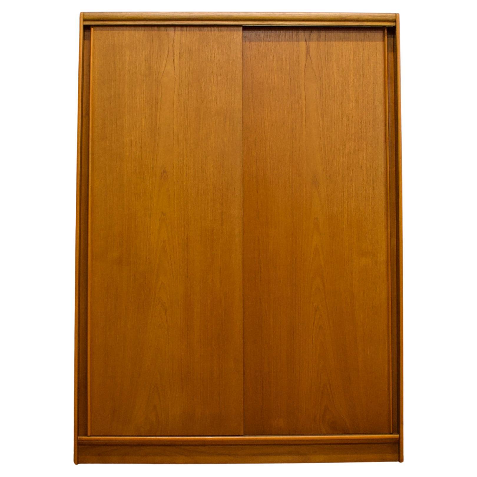 Mid Century Teak Double Sliding Door Wardrobe from Austinsuite, 1960s