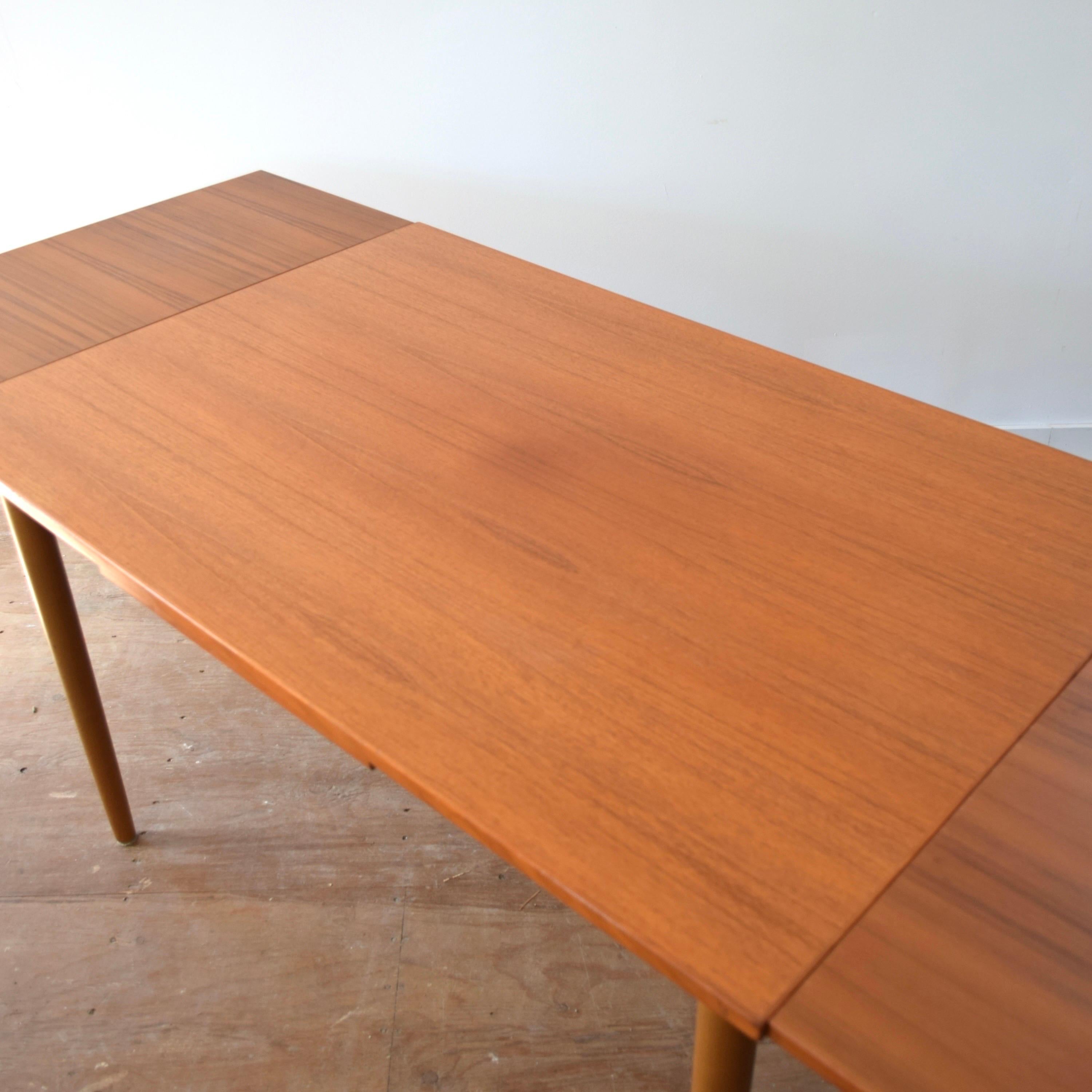 Late 20th Century Mid Century Teak Draw Leaf Dining Table by Farstrup For Sale