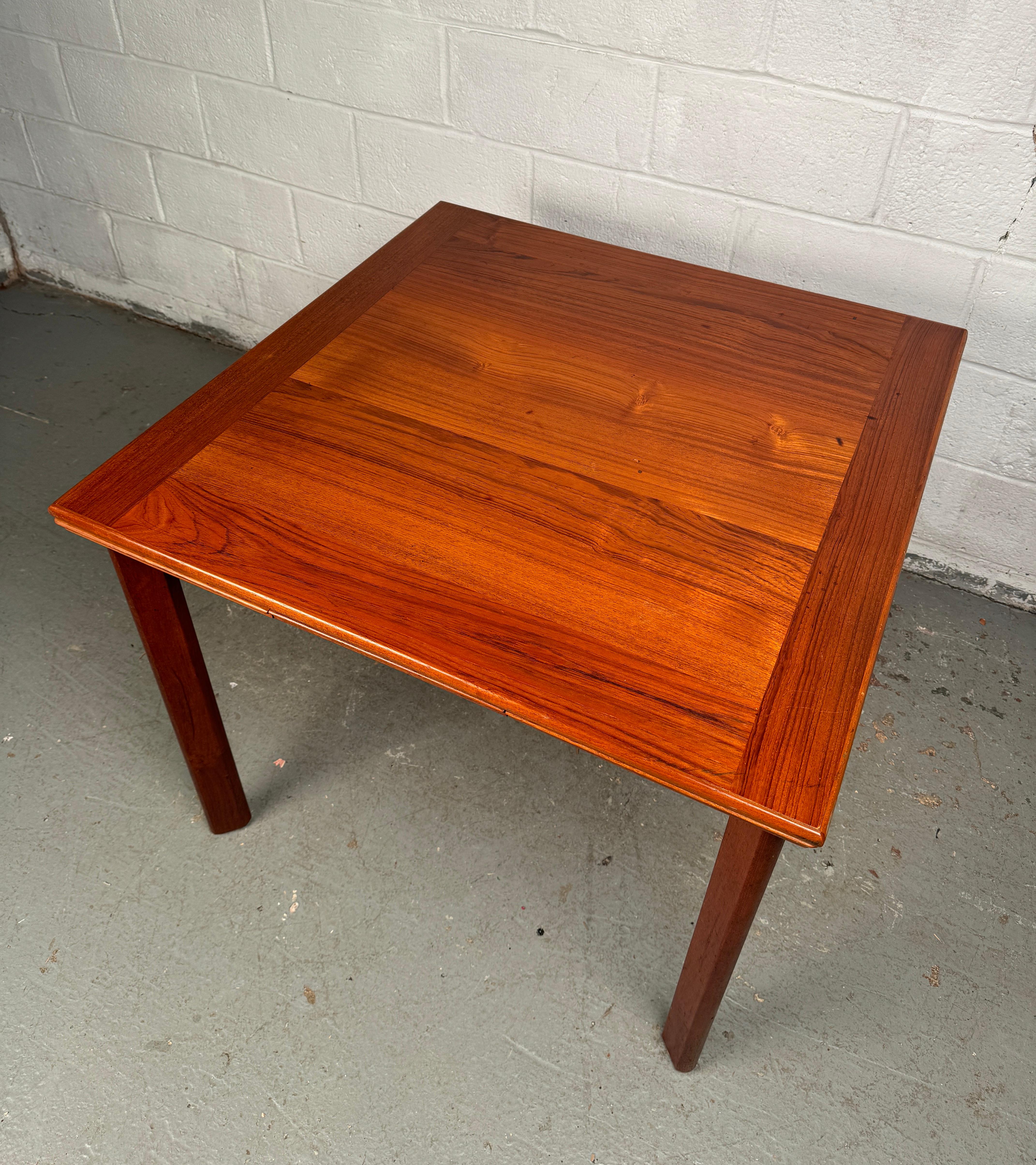 Danish Mid-Century Teak Draw Leaf Table Made in Denmark For Sale