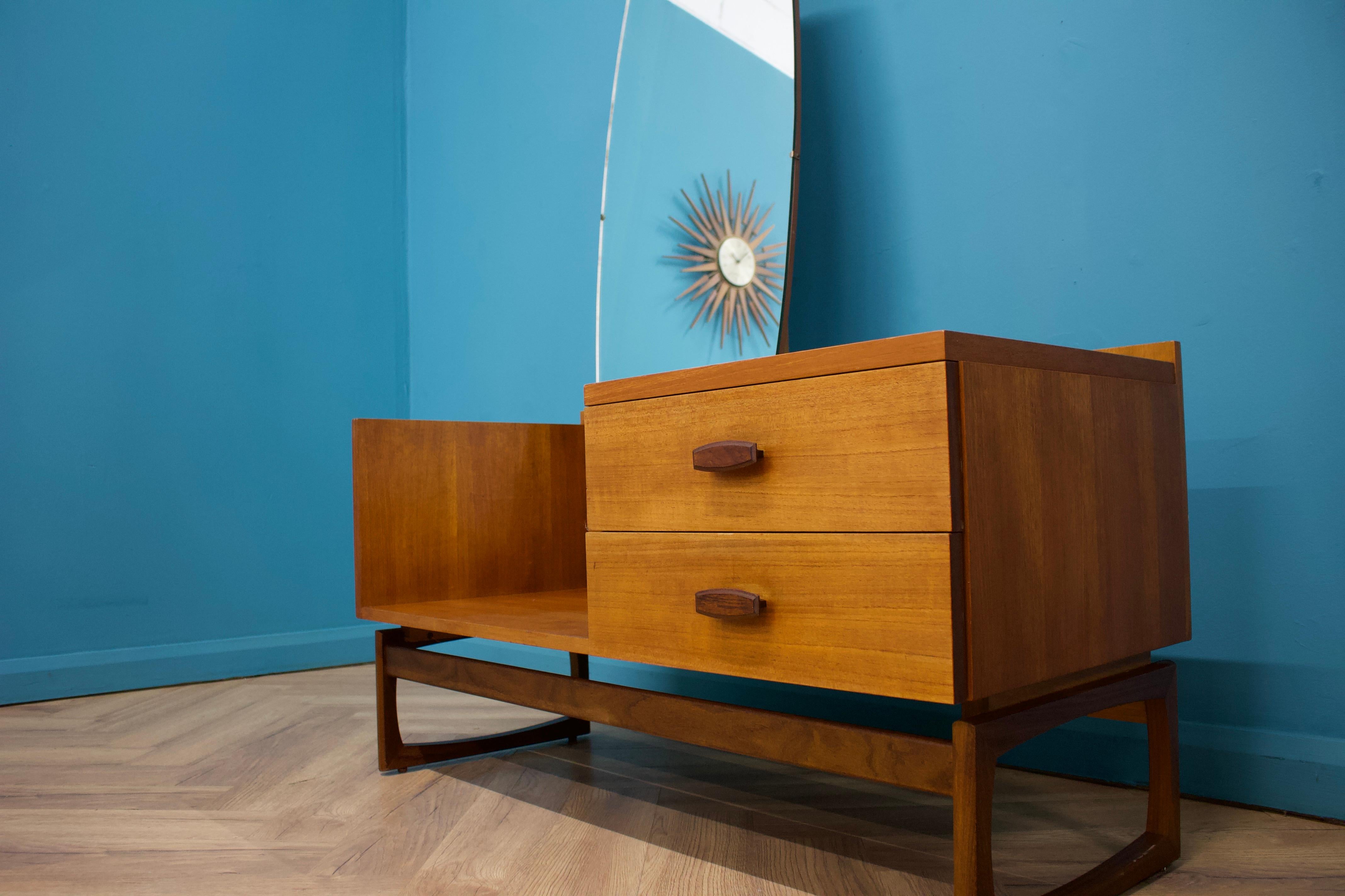 Veneer Mid Century Teak Dressing Chest or Table, 1960s