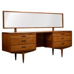 Mid-Century Teak Dressing Table with Adjustable Mirror, 1960s