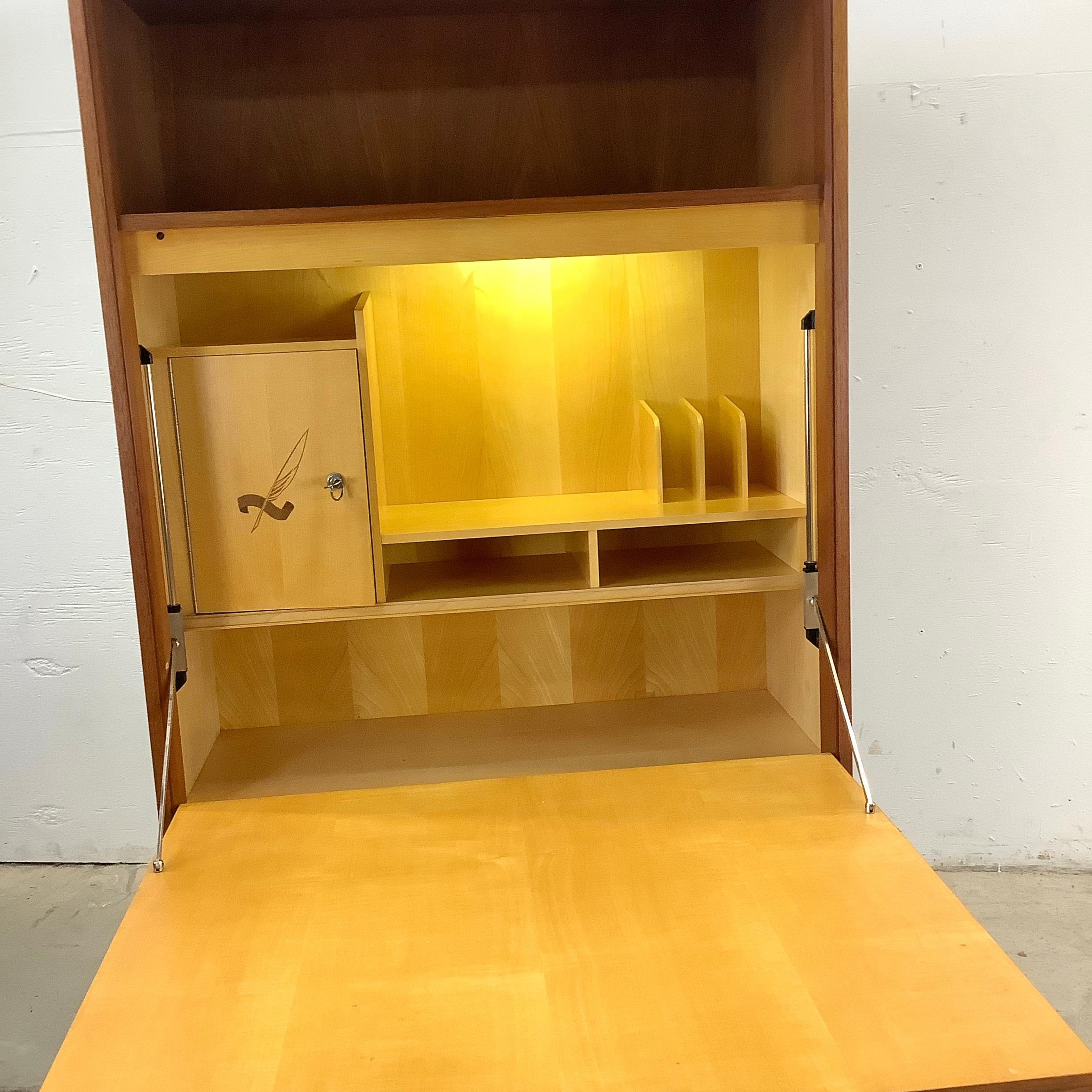 Scrivania a ribalta in teak di metà secolo di Franz Meyer Møbel 8