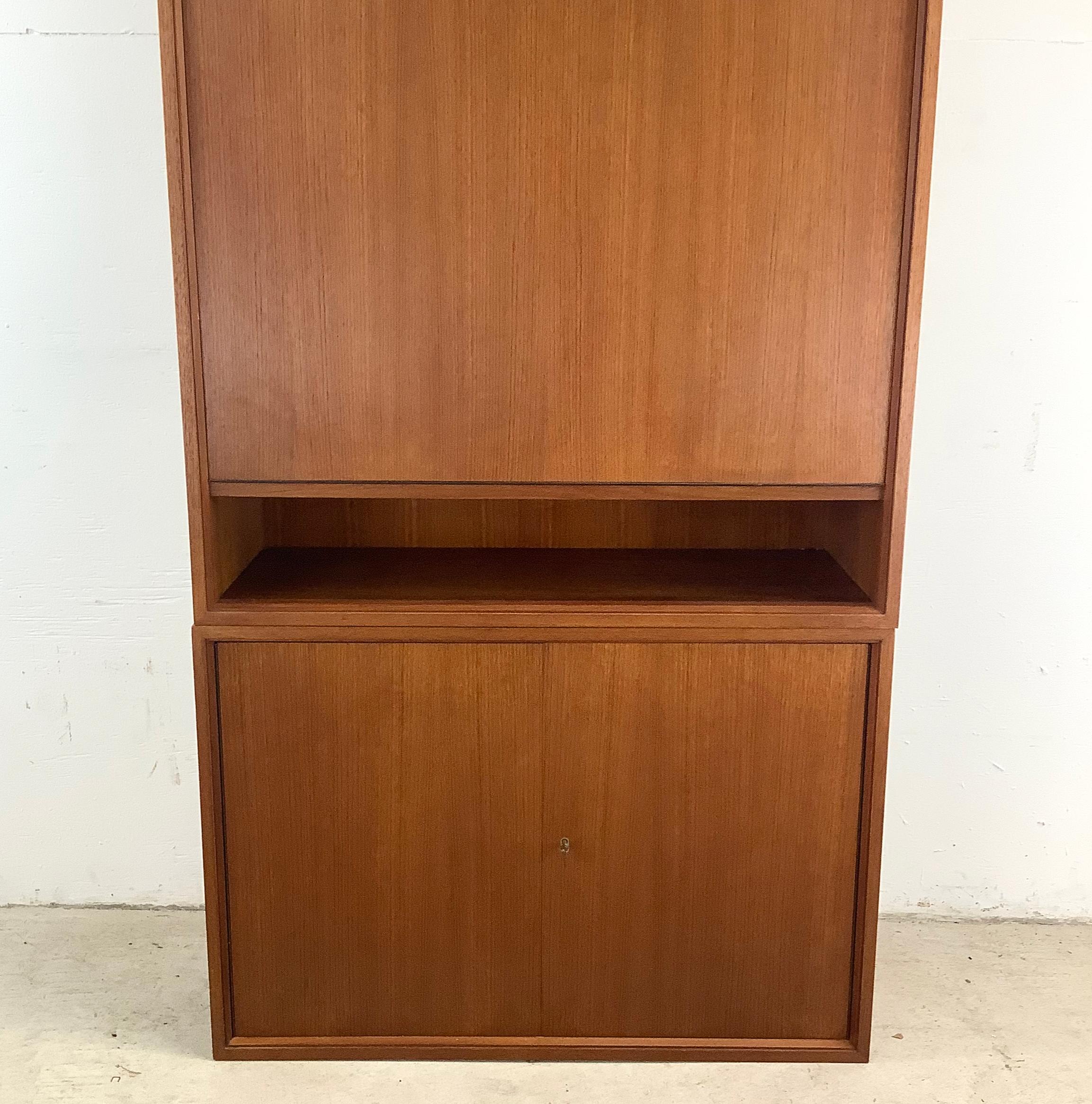 Scrivania a ribalta in teak di metà secolo di Franz Meyer Møbel 1