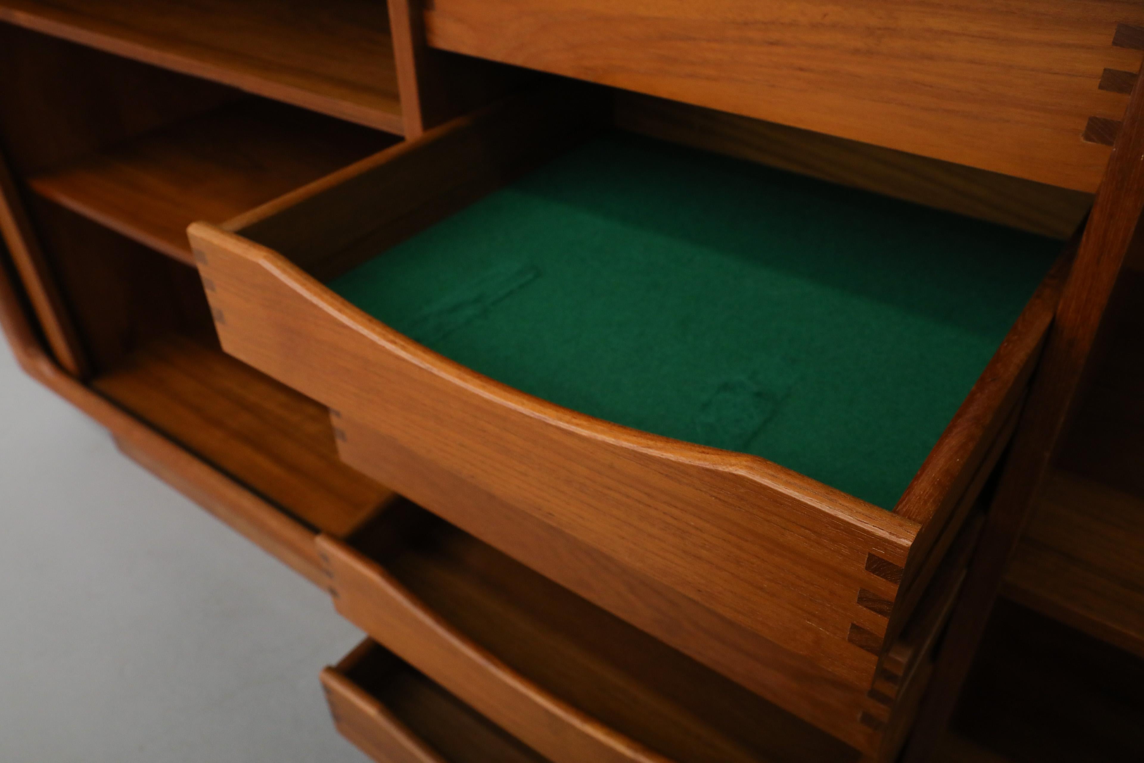 Mid-Century Teak Dyrlund Sideboard with Beautiful Sliding Tambour Doors 4