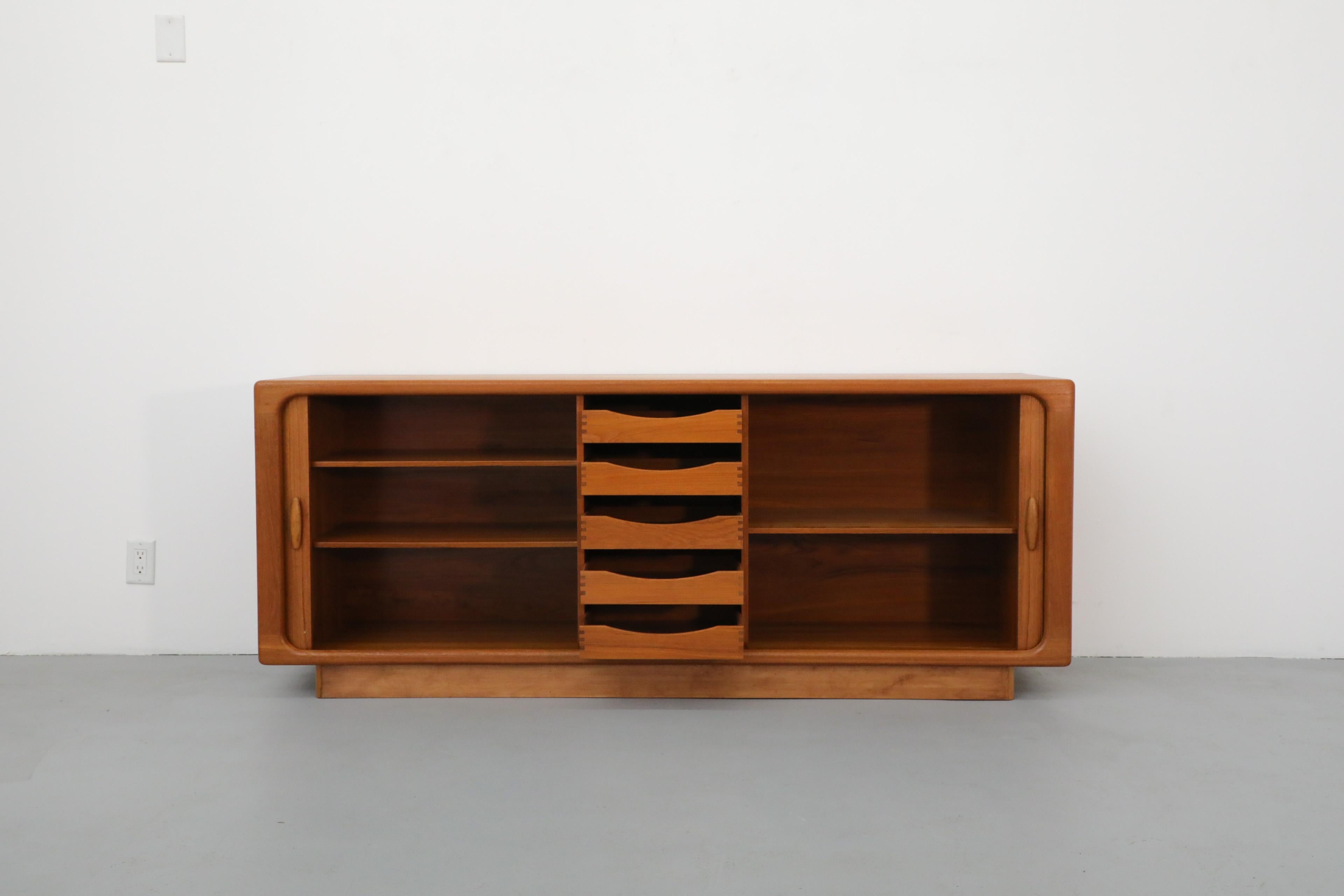 Mid-Century Modern Mid-Century Teak Dyrlund Sideboard with Beautiful Sliding Tambour Doors