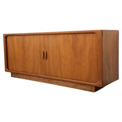 Mid-Century Teak Dyrlund Sideboard with Beautiful Sliding Tambour Doors