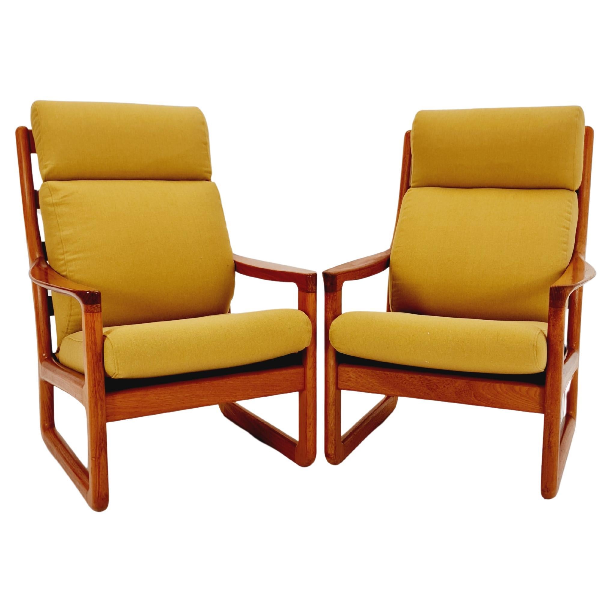 Mid century teak easy lounge chairs by Johannes Andersen for Silkeborg  , 1960s
