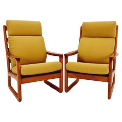 Fauteuils de salon en teck du milieu du siècle dernier de Johannes Andersen pour Silkeborg  , 1960s