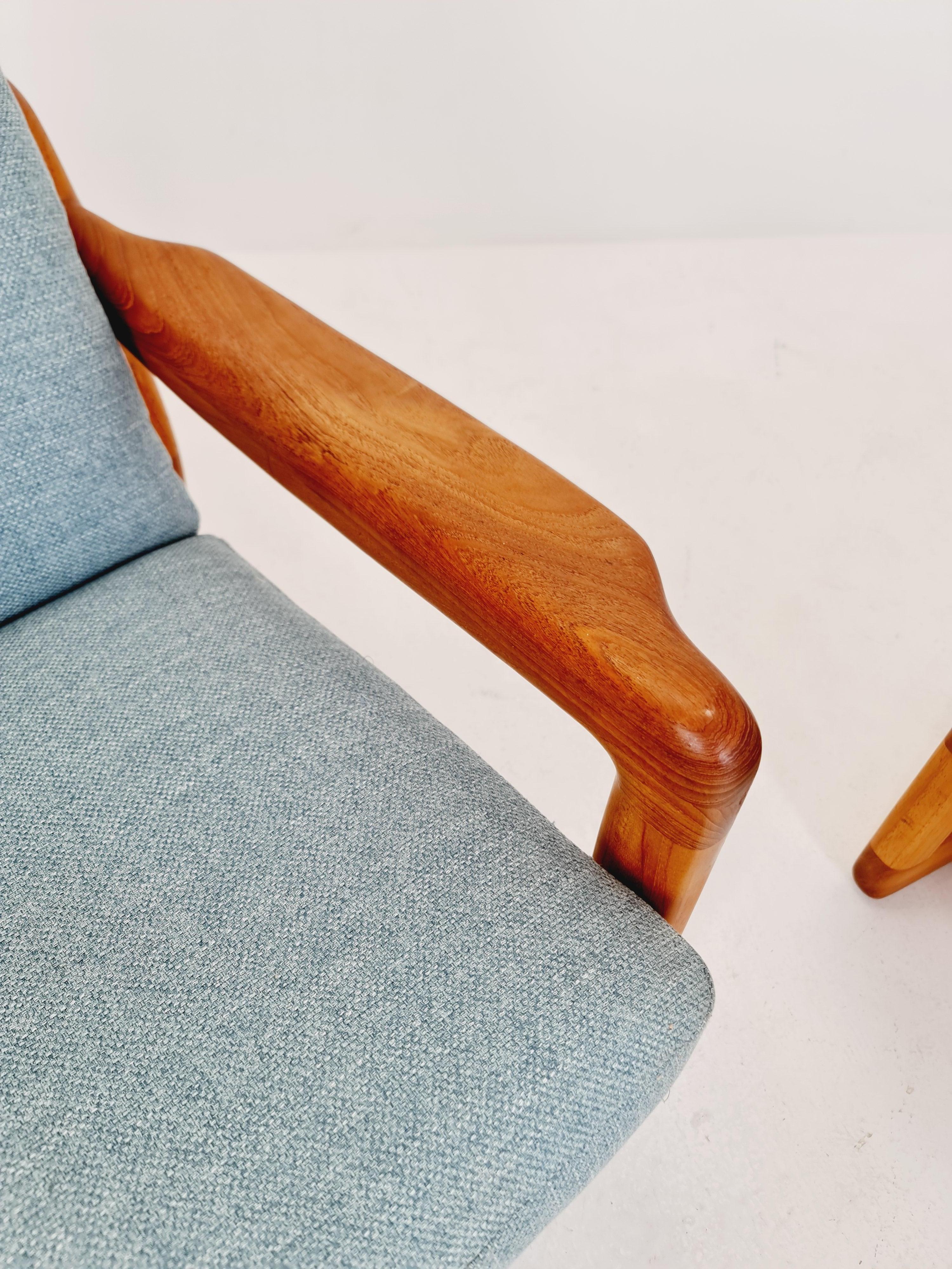 Fabric Mid century teak easy lounge chairs by Komfort Möbelfabrik  , 1960s For Sale