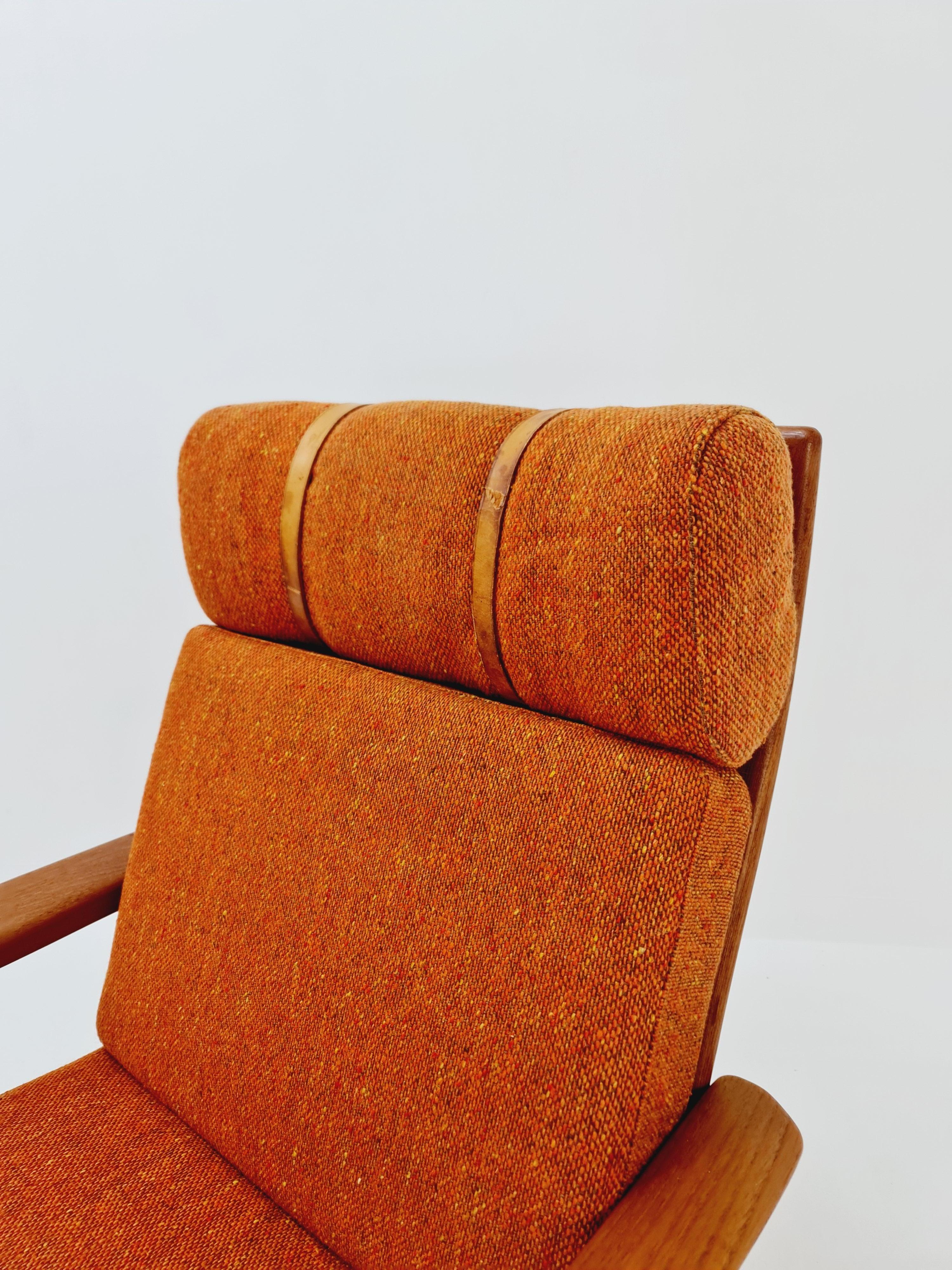 Mid century teak easy lounge high back chairs by Sven Ellekaer for Komfort  For Sale 1