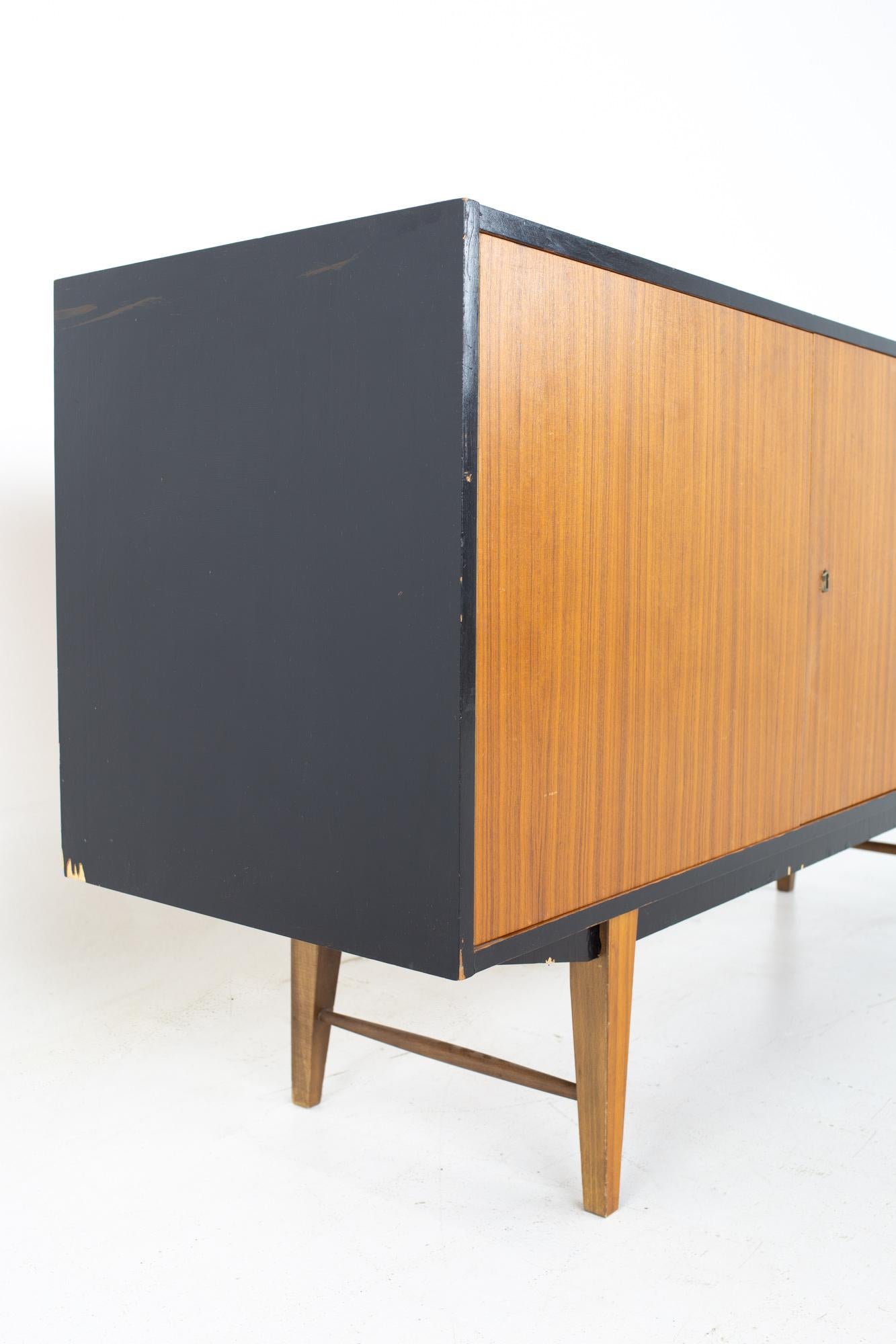 Danish Mid Century Teak Ebonized Credenza