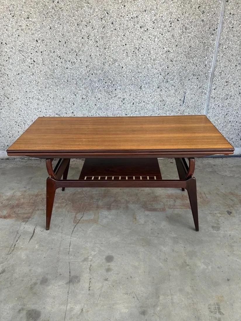 Mid-Century Teak Elevation Table 
coffee table that can elevate into a dining table 
