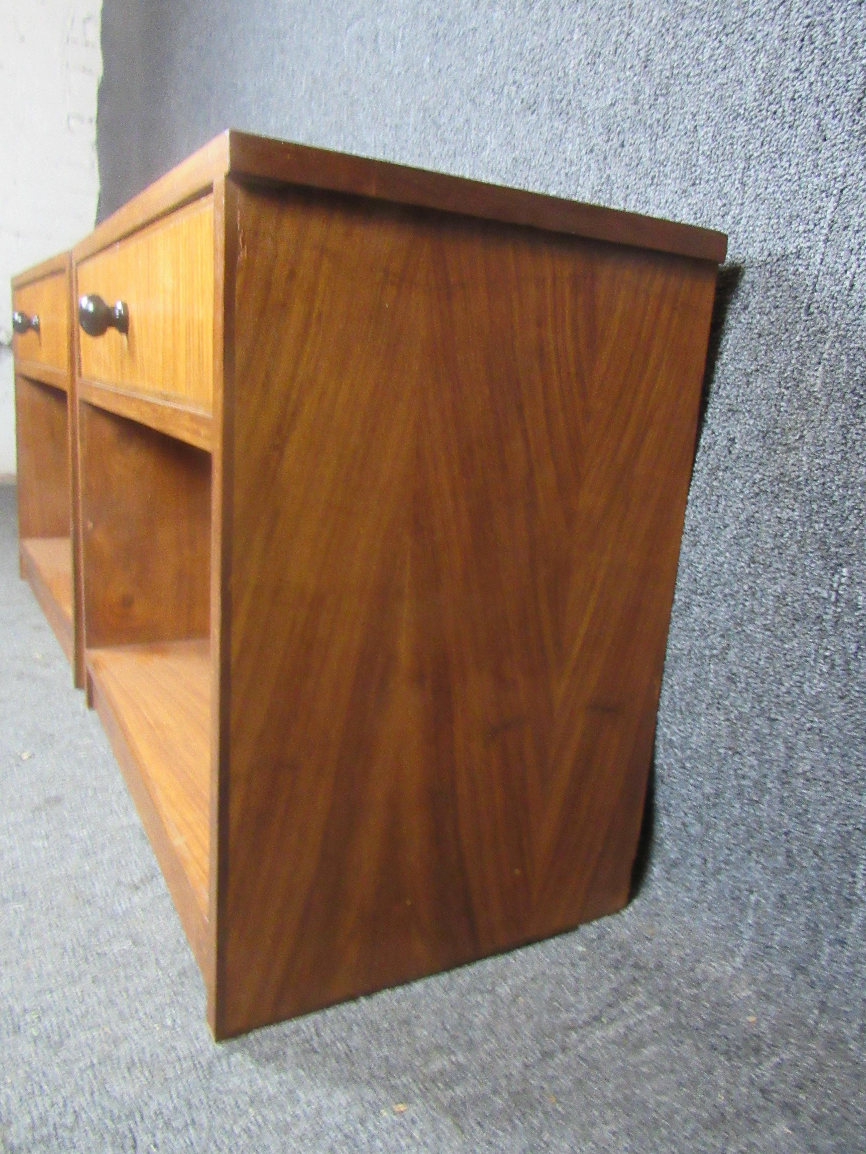 Midcentury Teak End Tables In Good Condition For Sale In Brooklyn, NY