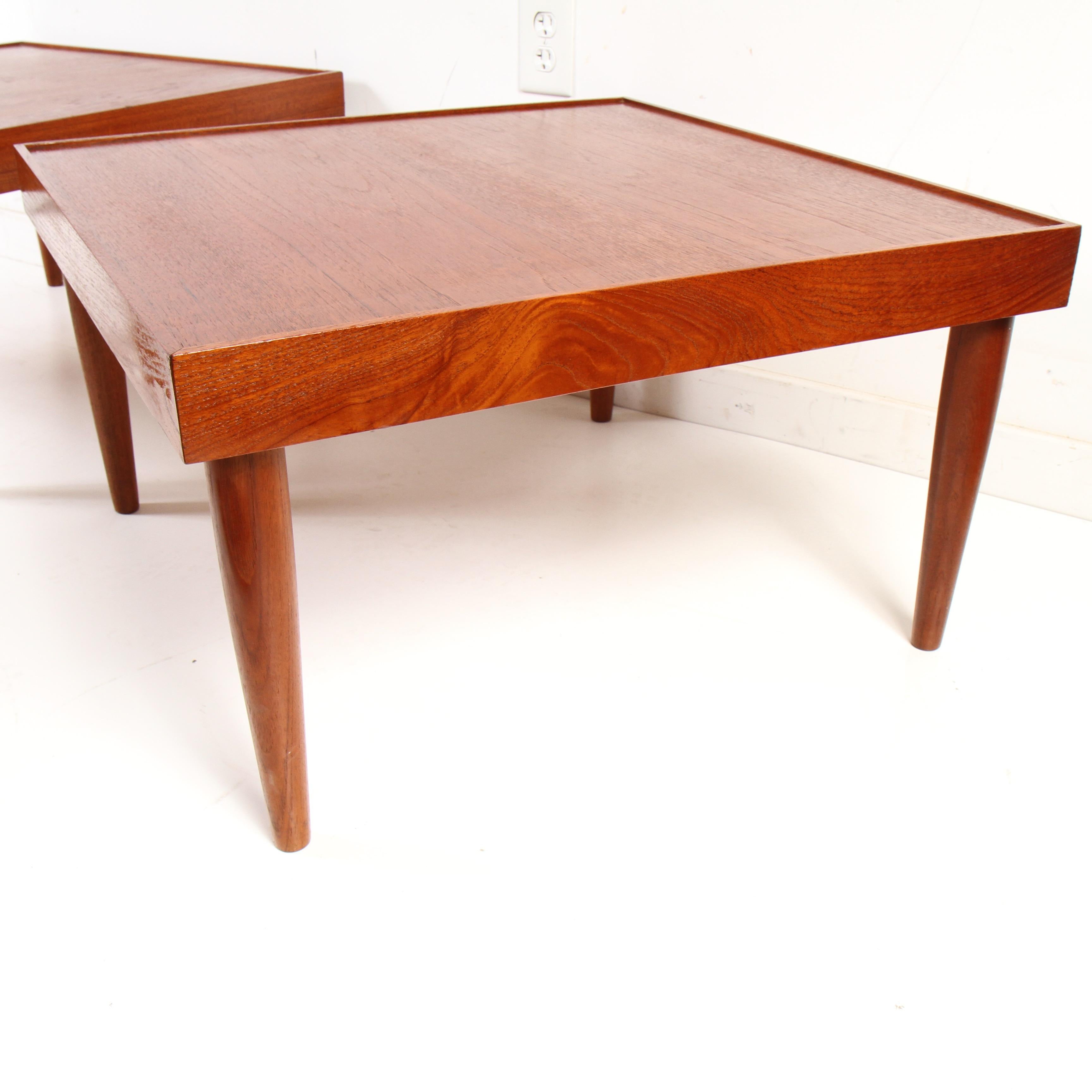 Midcentury Teak End Tables from Norway In Good Condition For Sale In New London, CT