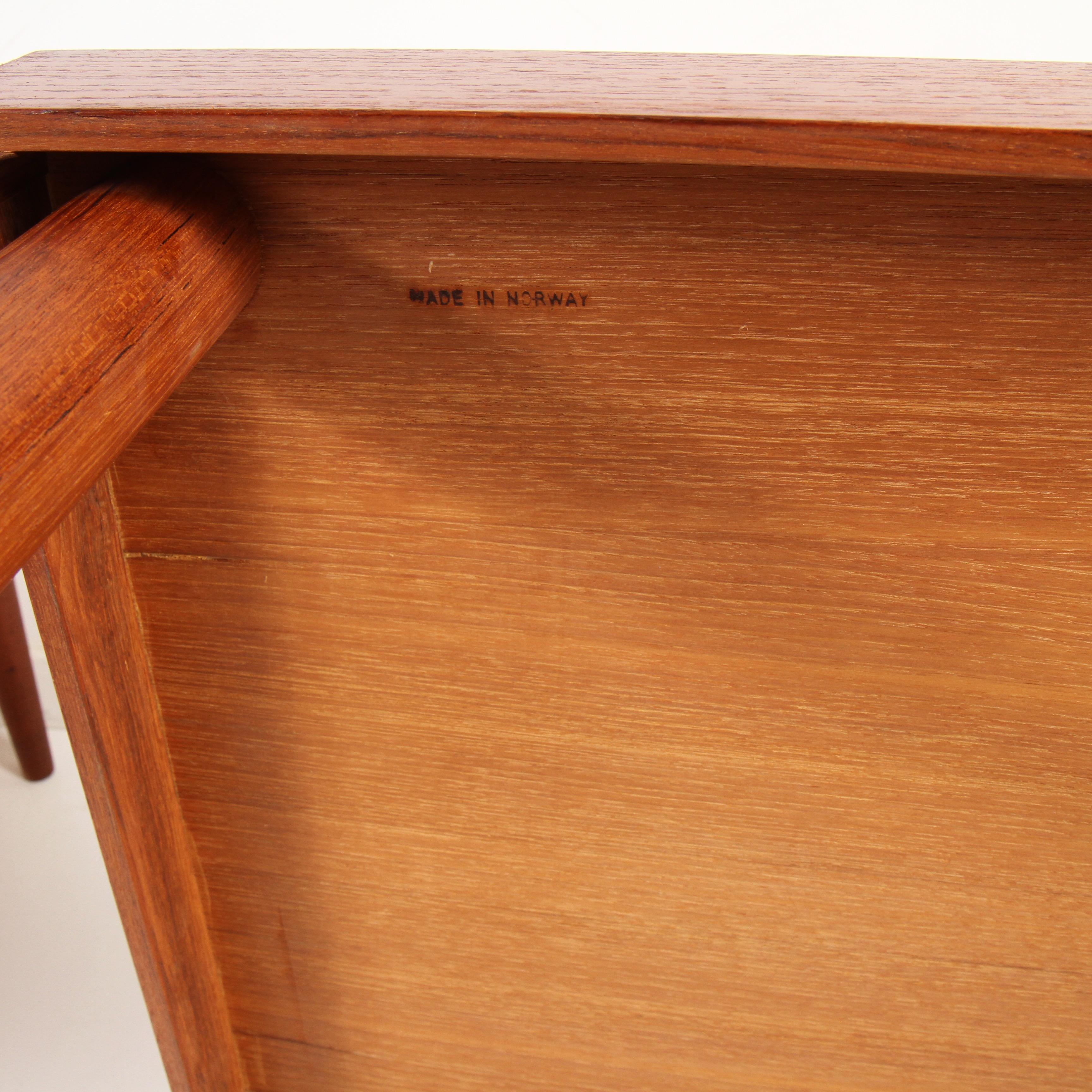 20th Century Midcentury Teak End Tables from Norway For Sale