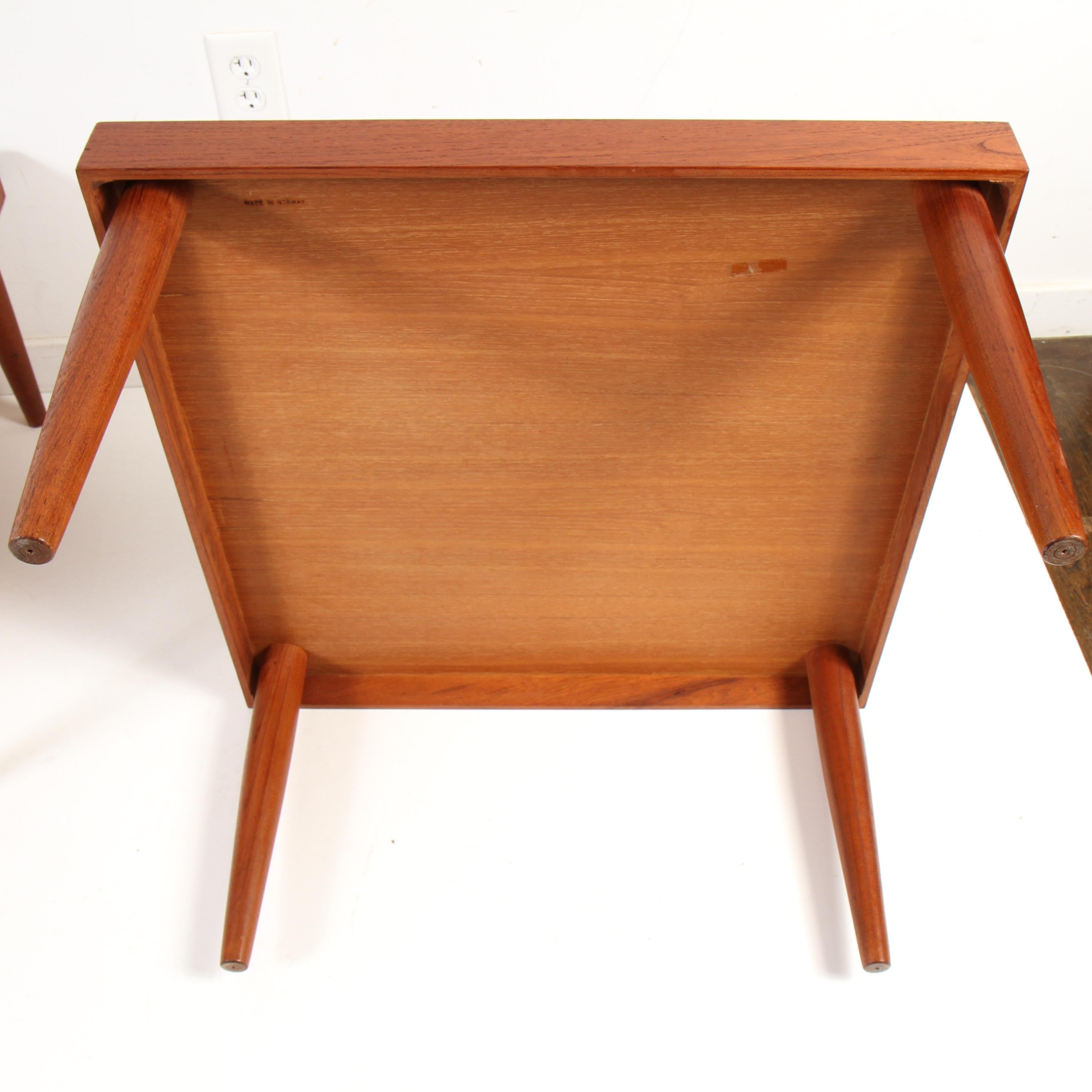 Midcentury Teak End Tables from Norway For Sale 1