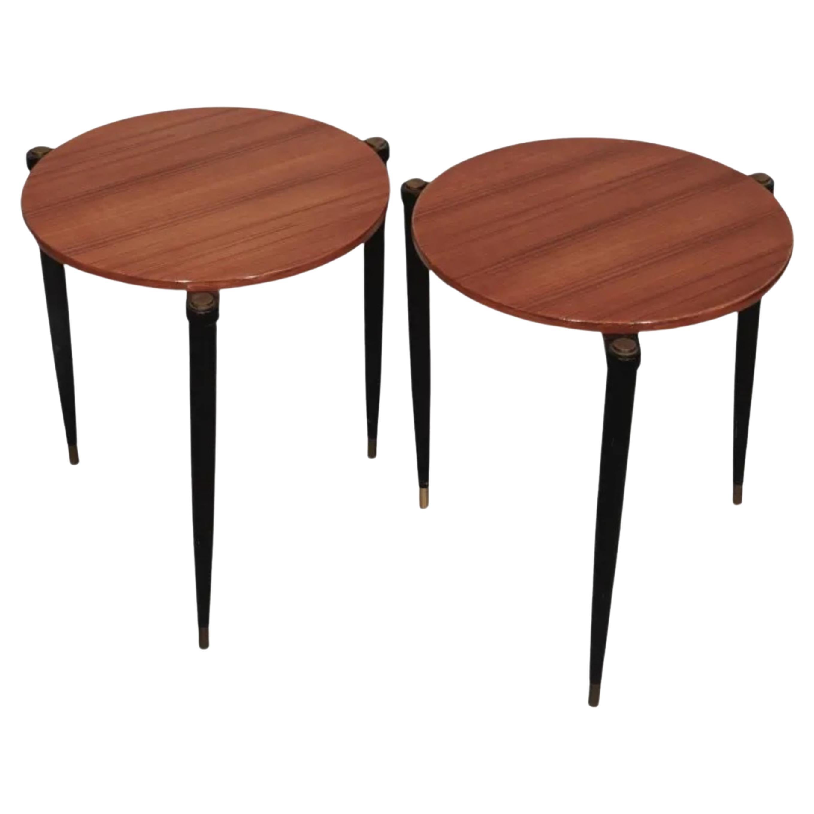 Mid-Century Teak End Tables, pair