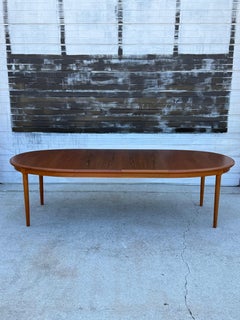Mid-Century Teak Expanding Dining Table with Two Leaves