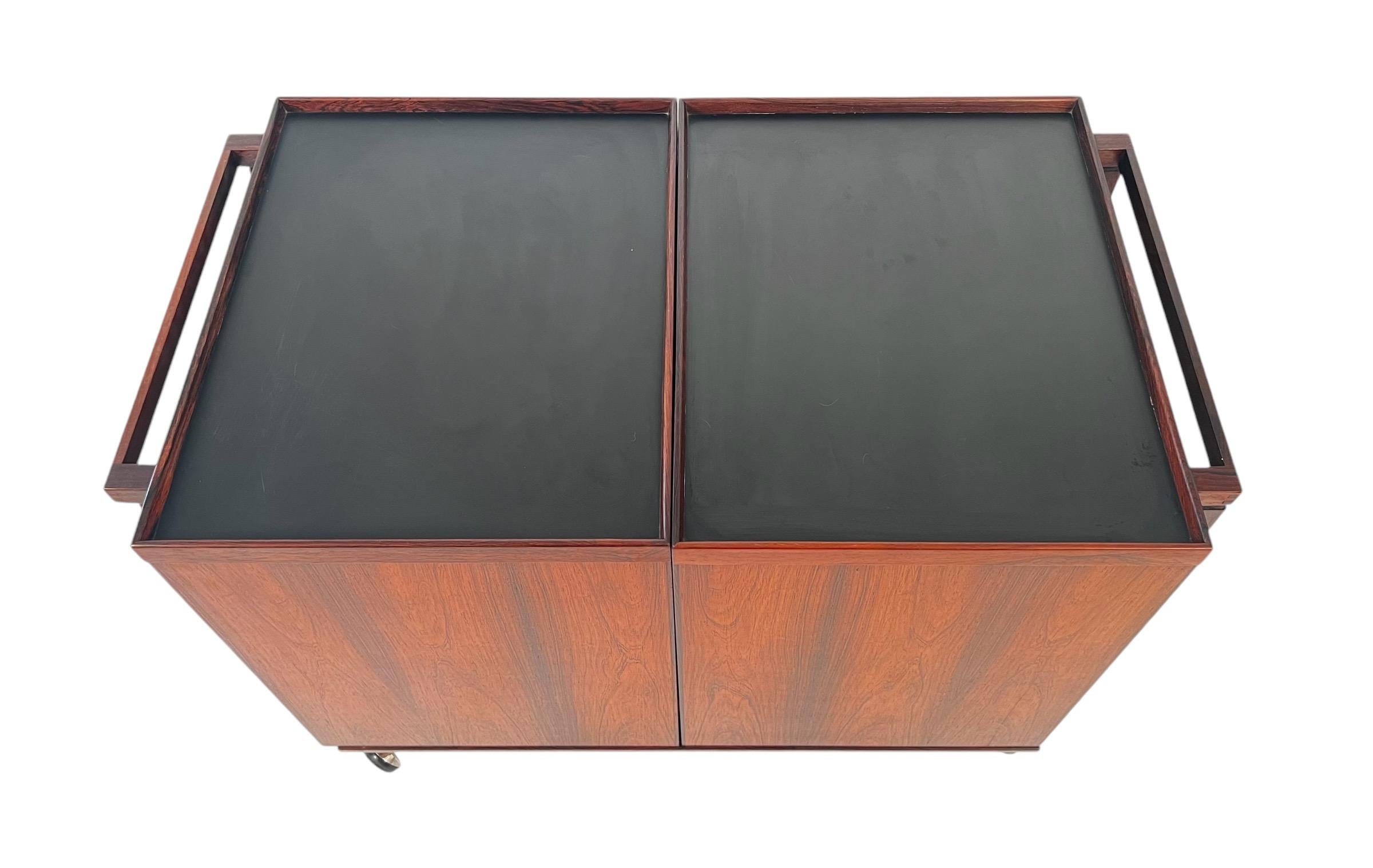 Mid Century Teak Expansion Bar Cart by Niels Erik & Glasdam Jensen 4