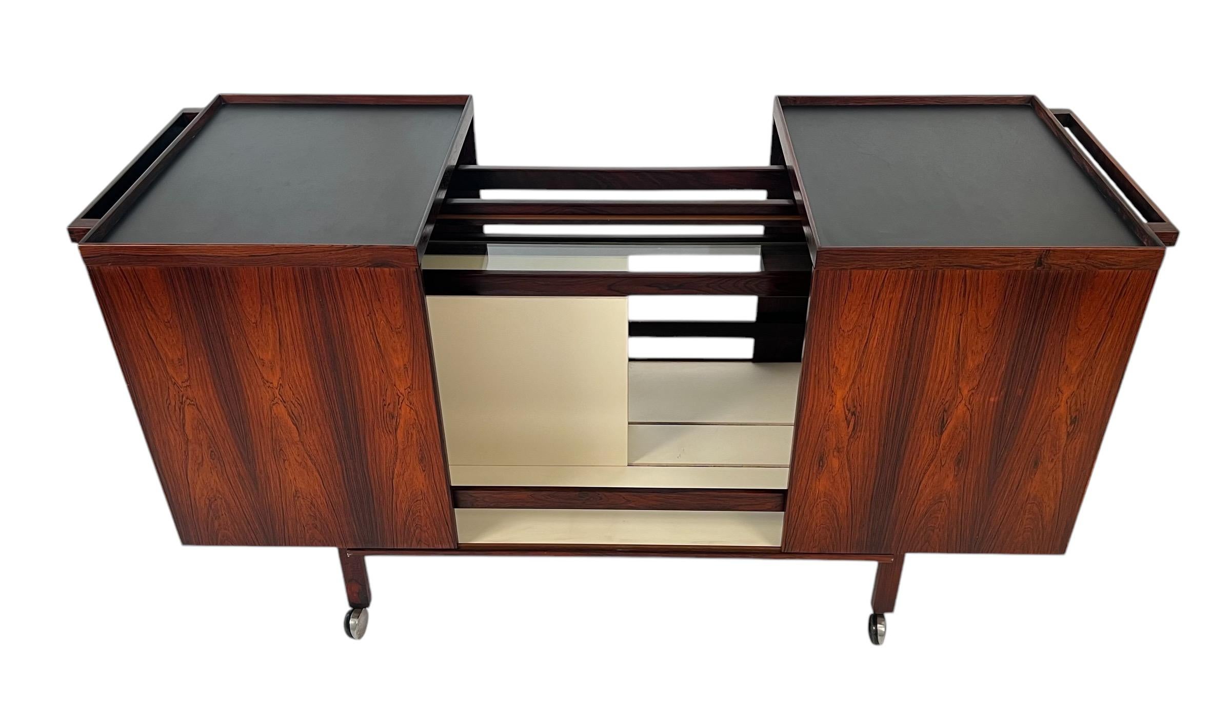 Mid-Century Modern Mid Century Teak Expansion Bar Cart by Niels Erik & Glasdam Jensen