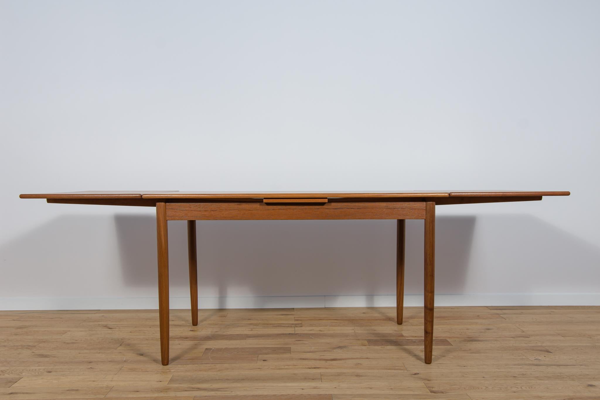 Mid Century Teak Extendable Dining Table, Denmark, 1960s For Sale 3