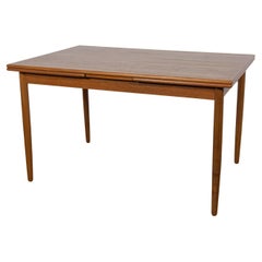 Retro Mid Century Teak Extendable Dining Table, Denmark, 1960s