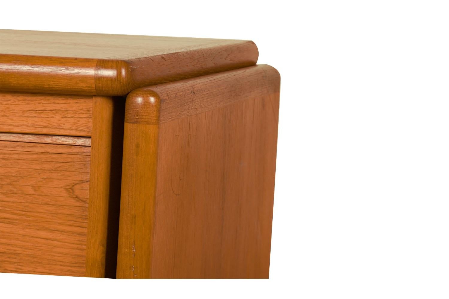 Mid-Century Teak File Cabinet Credenza Tambour Doors For Sale 3