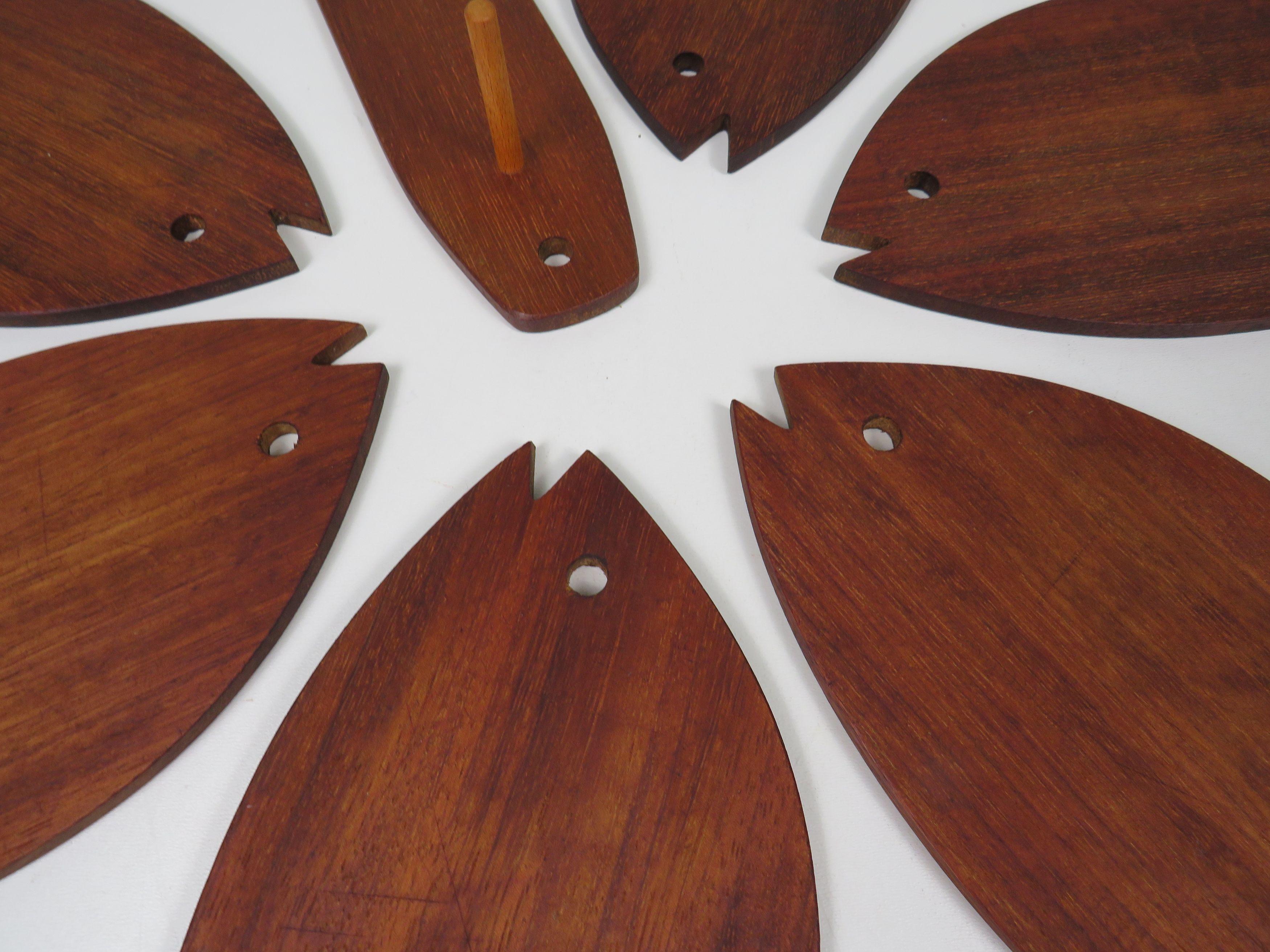 Mid-Century moderno Set di tavole da parete in teak 