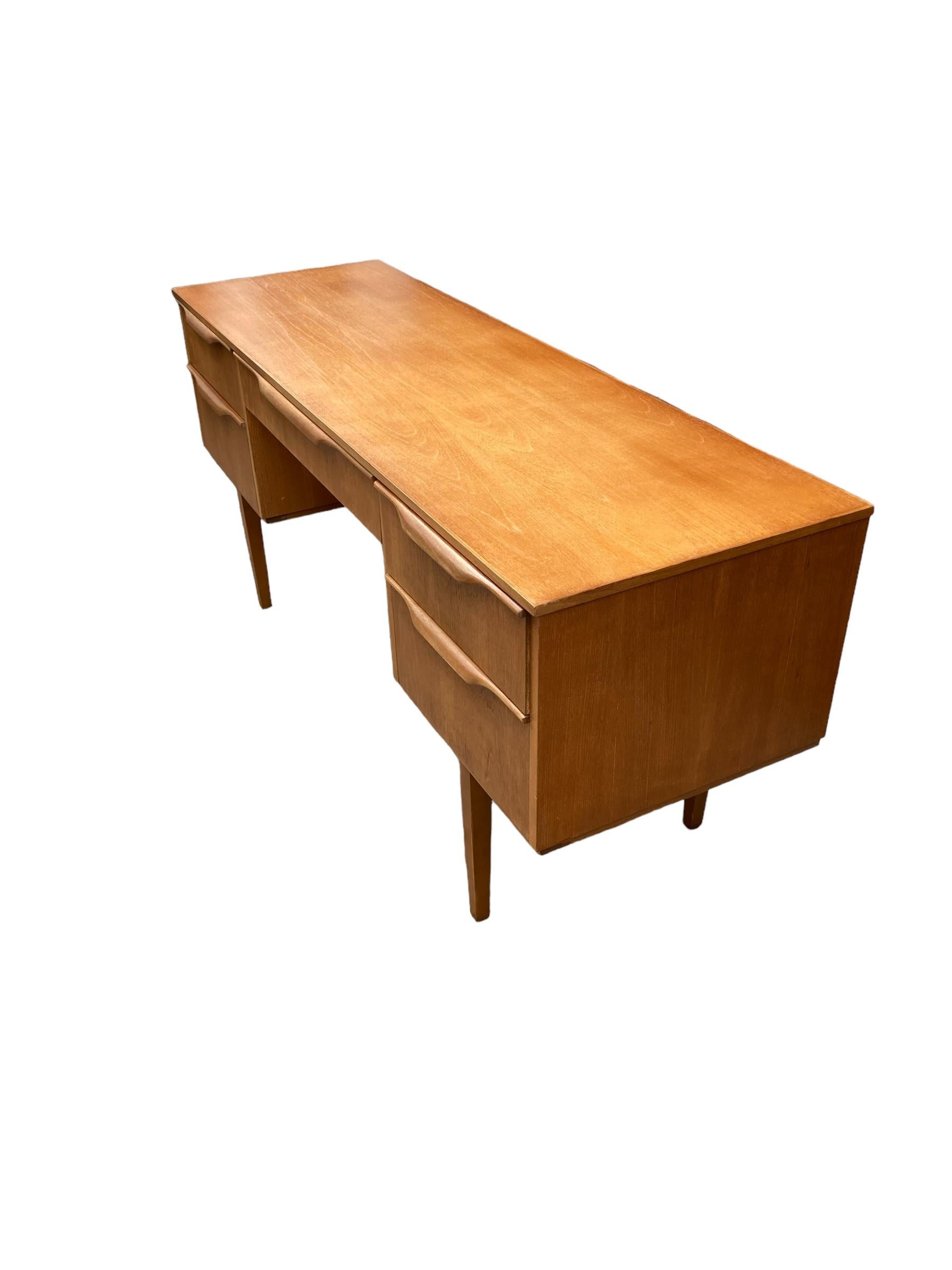 Mid-Century Modern Mid Century Teak Five Drawer Austinsuite Low Desk/Dresser For Sale