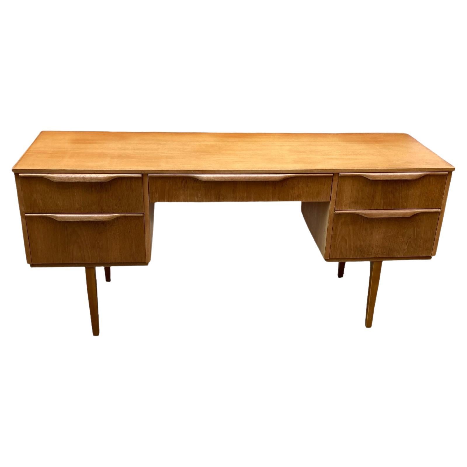 Mid Century Teak Five Drawer Austinsuite Low Desk/Dresser For Sale