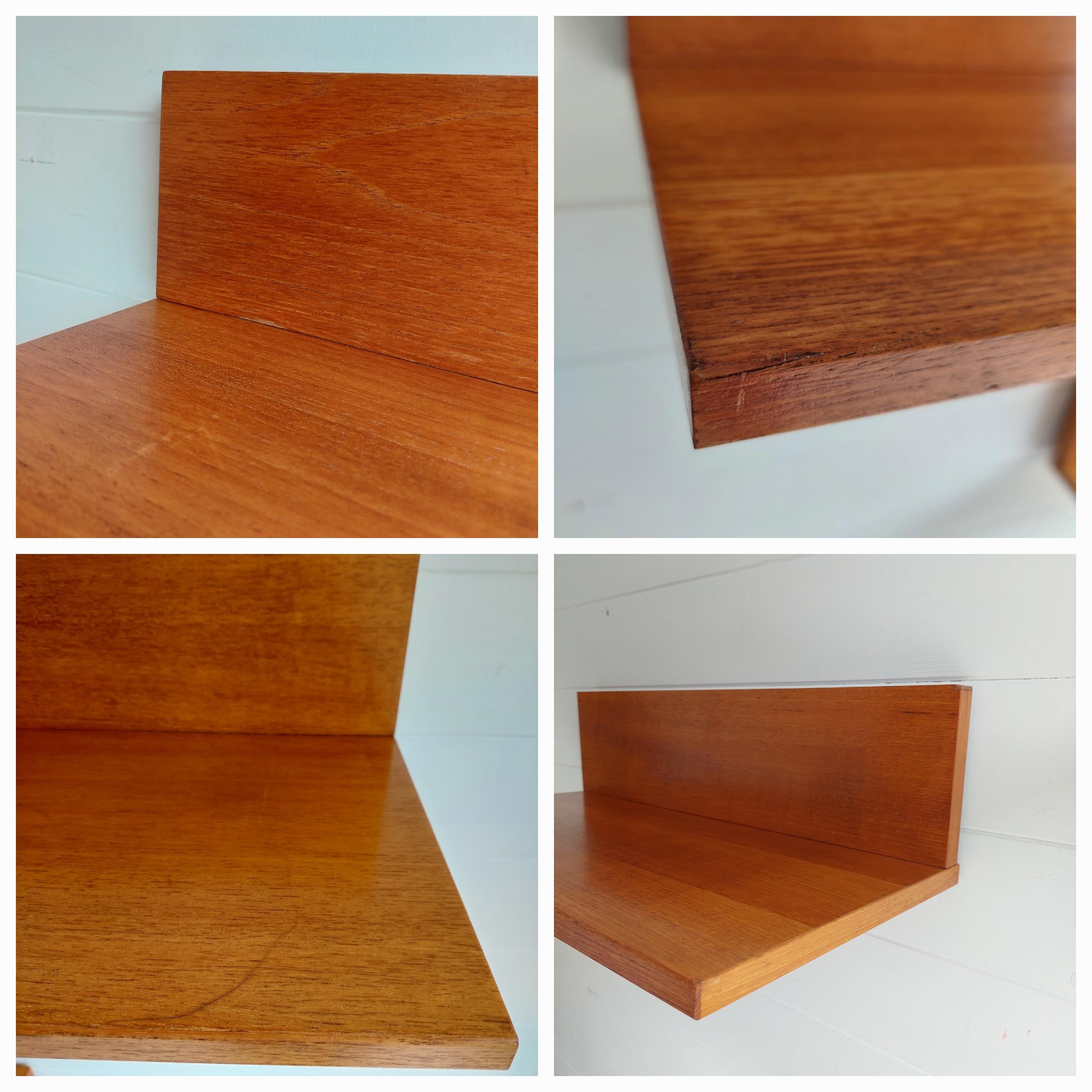 Mid century Teak floating wall shelf shelves  Beaver and Tapley 70s, set of 3 10
