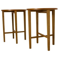 Midcentury Teak Foldable Bedside Tables or Side Tables, Set of 2