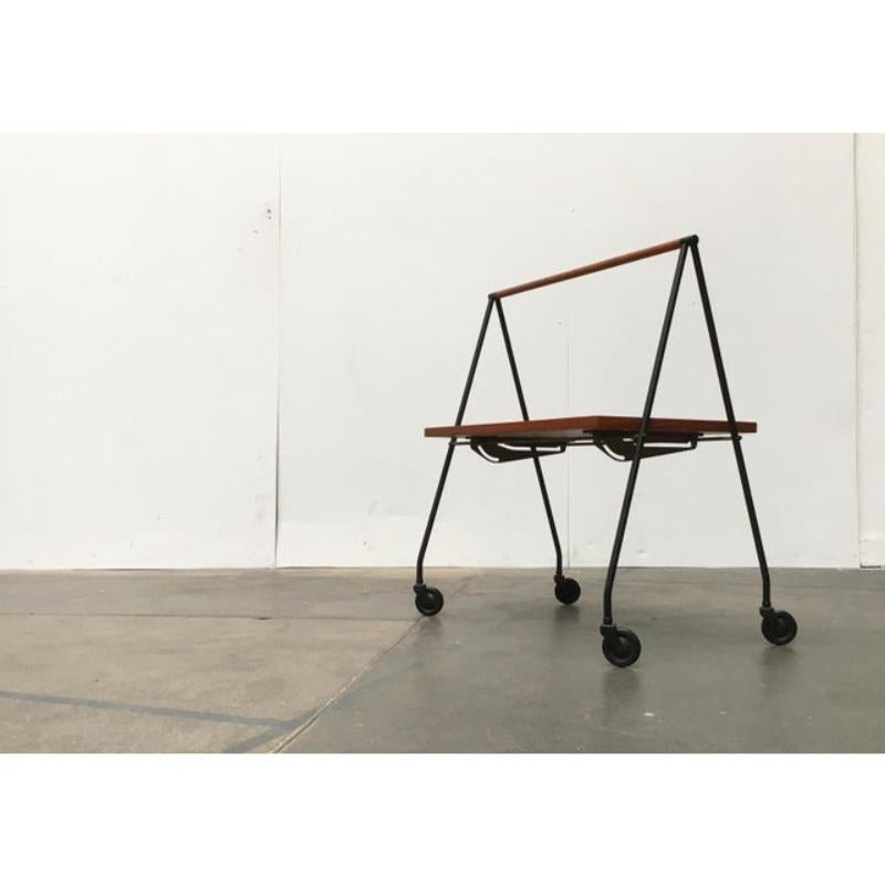 Mid-Century Modern Mid-Century Teak Foldable Serving Cart For Sale