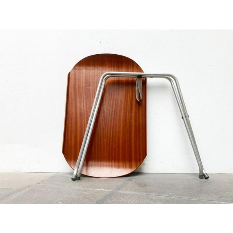 Mid-Century Modern Mid-Century Teak Folding Tray Table From f.m. Produkt, 1960s For Sale