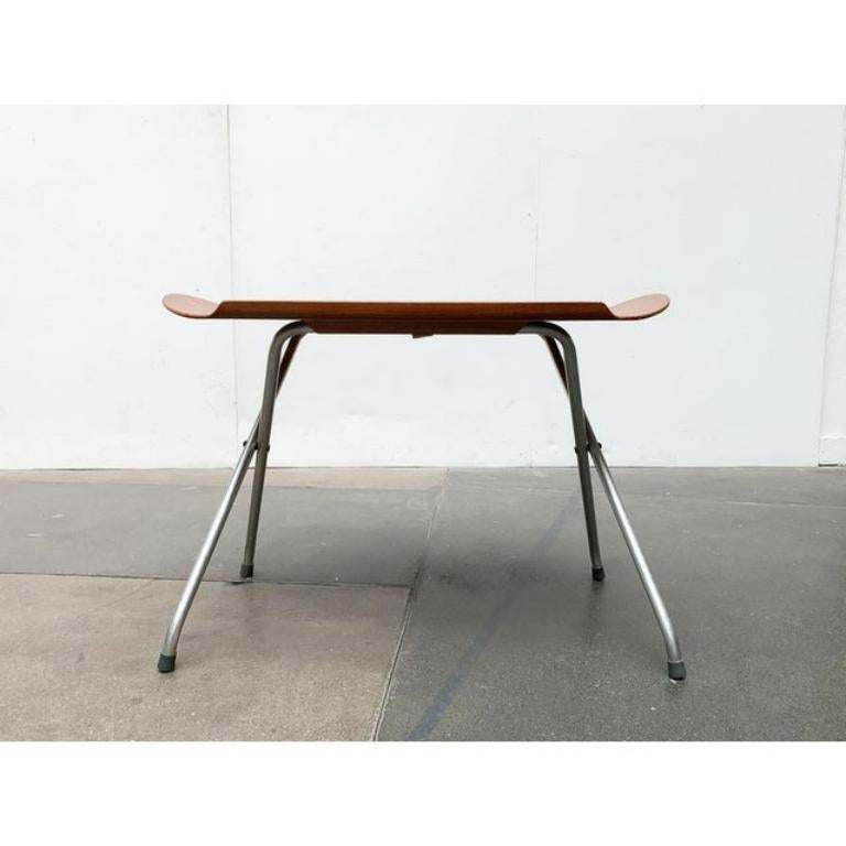 Aluminum Mid-Century Teak Folding Tray Table From f.m. Produkt, 1960s For Sale
