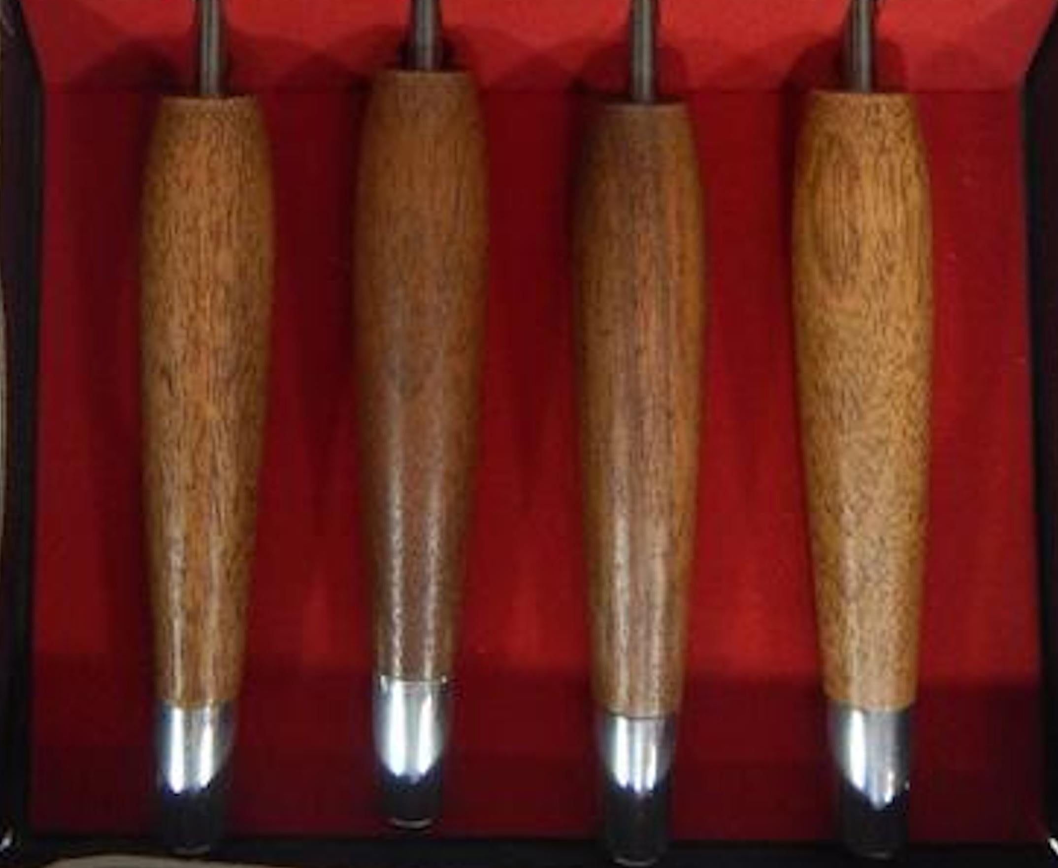 Mid-Century Modern Mid-Century Teak Fondue Fork Set of Four For Sale
