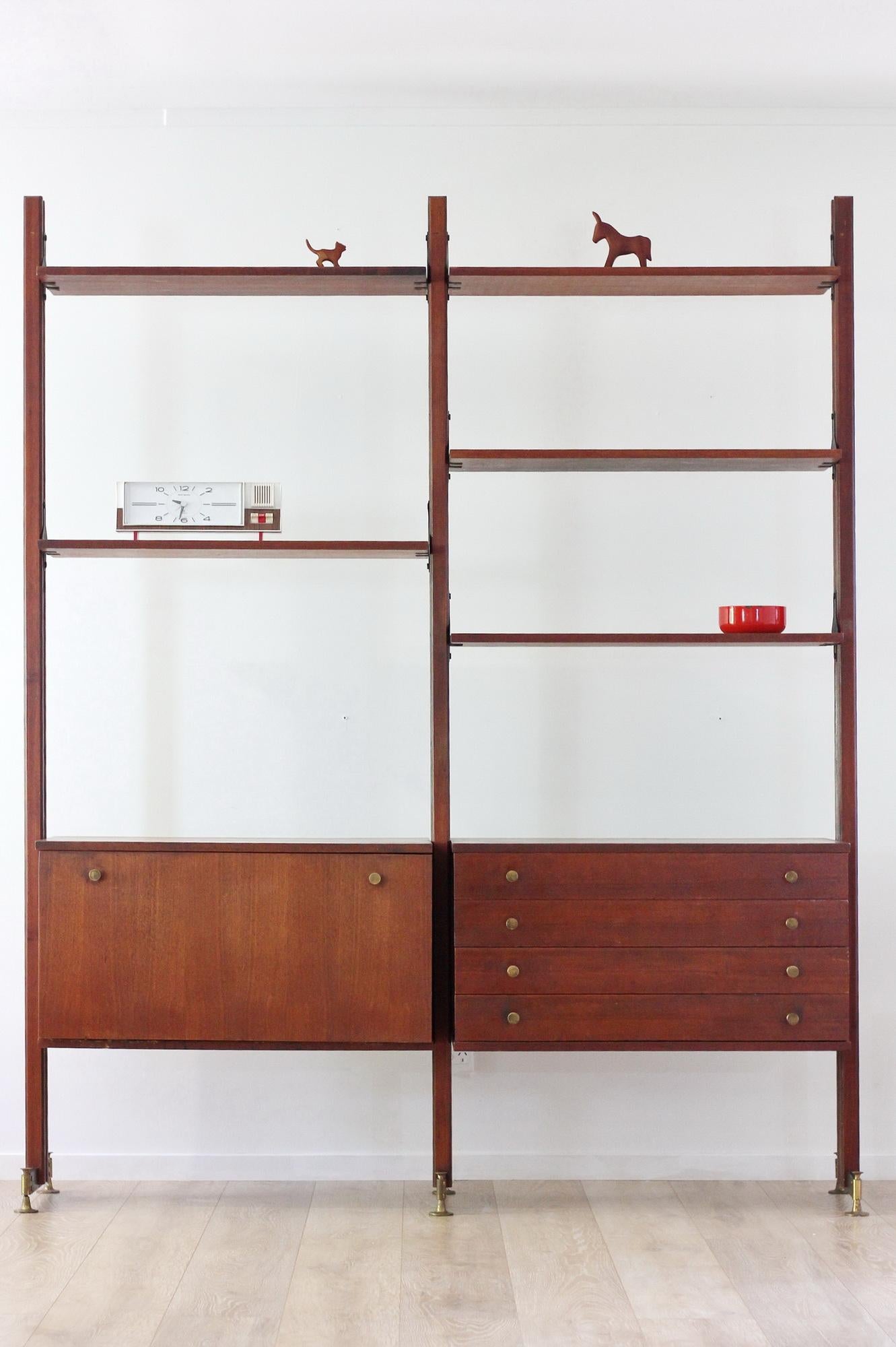 Mid Century Teak Freestanding Wall Units  1