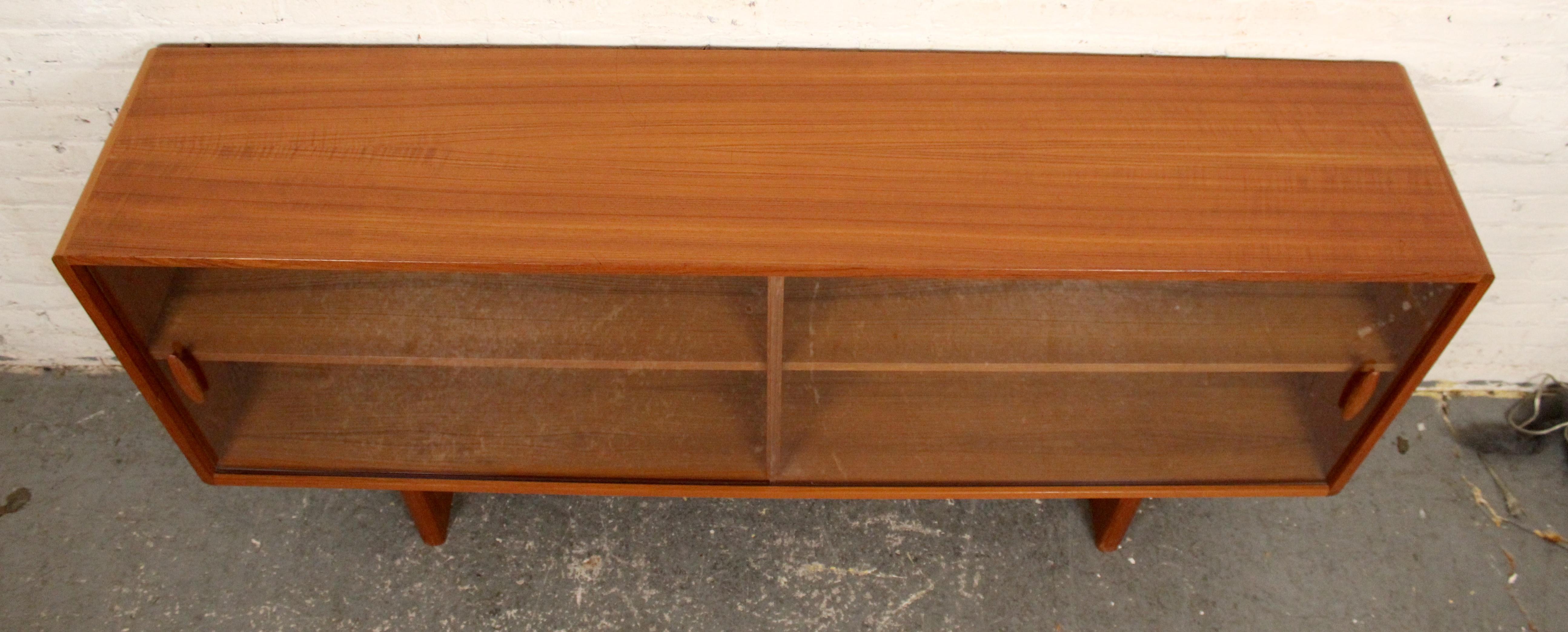 Danish Mid-Century Teak Glass Door Bookcase Topper by Dyrlund For Sale