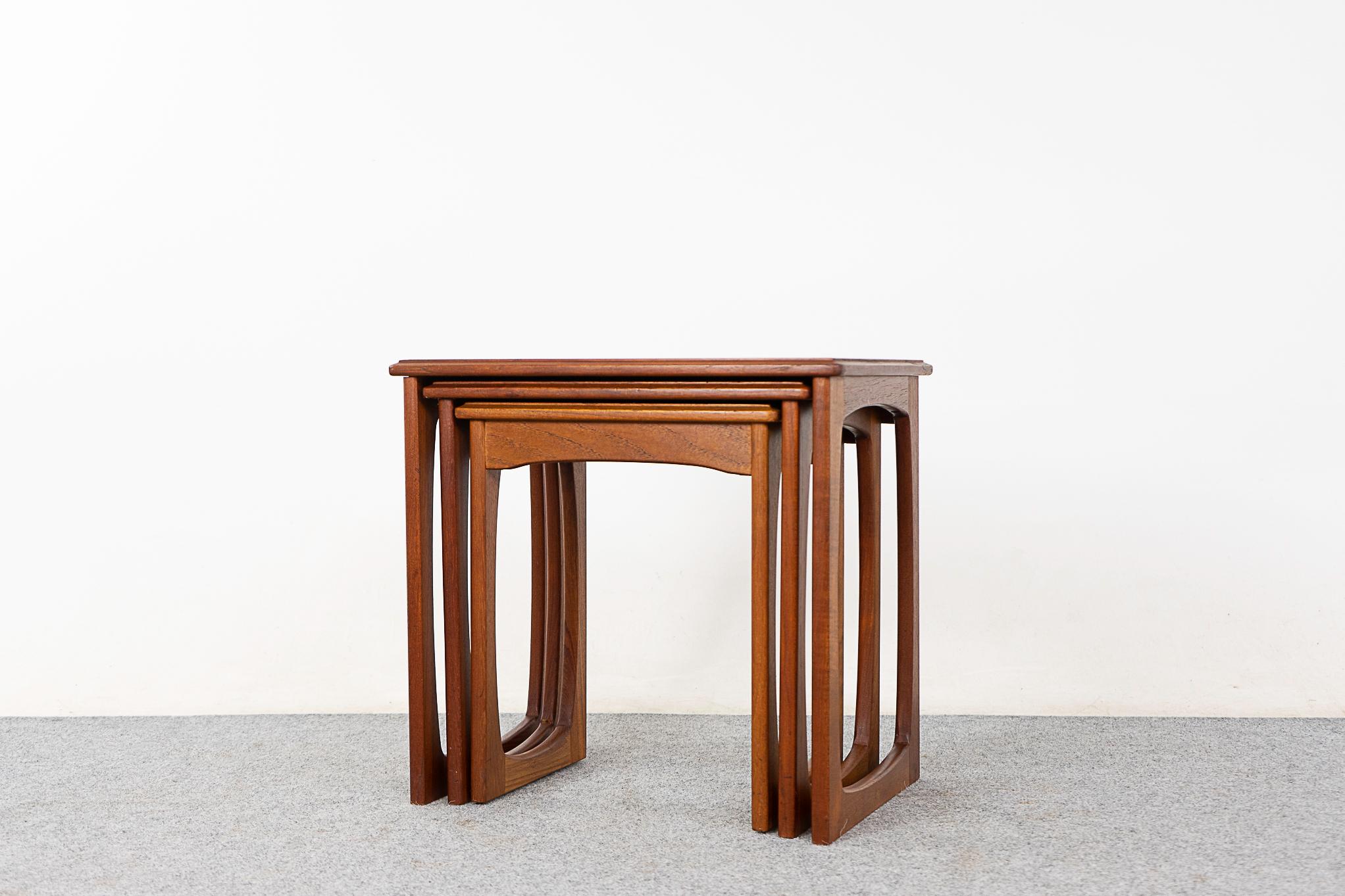 Mid-Century Teak & Glass Nesting Tables by  Chapman In Good Condition In VANCOUVER, CA