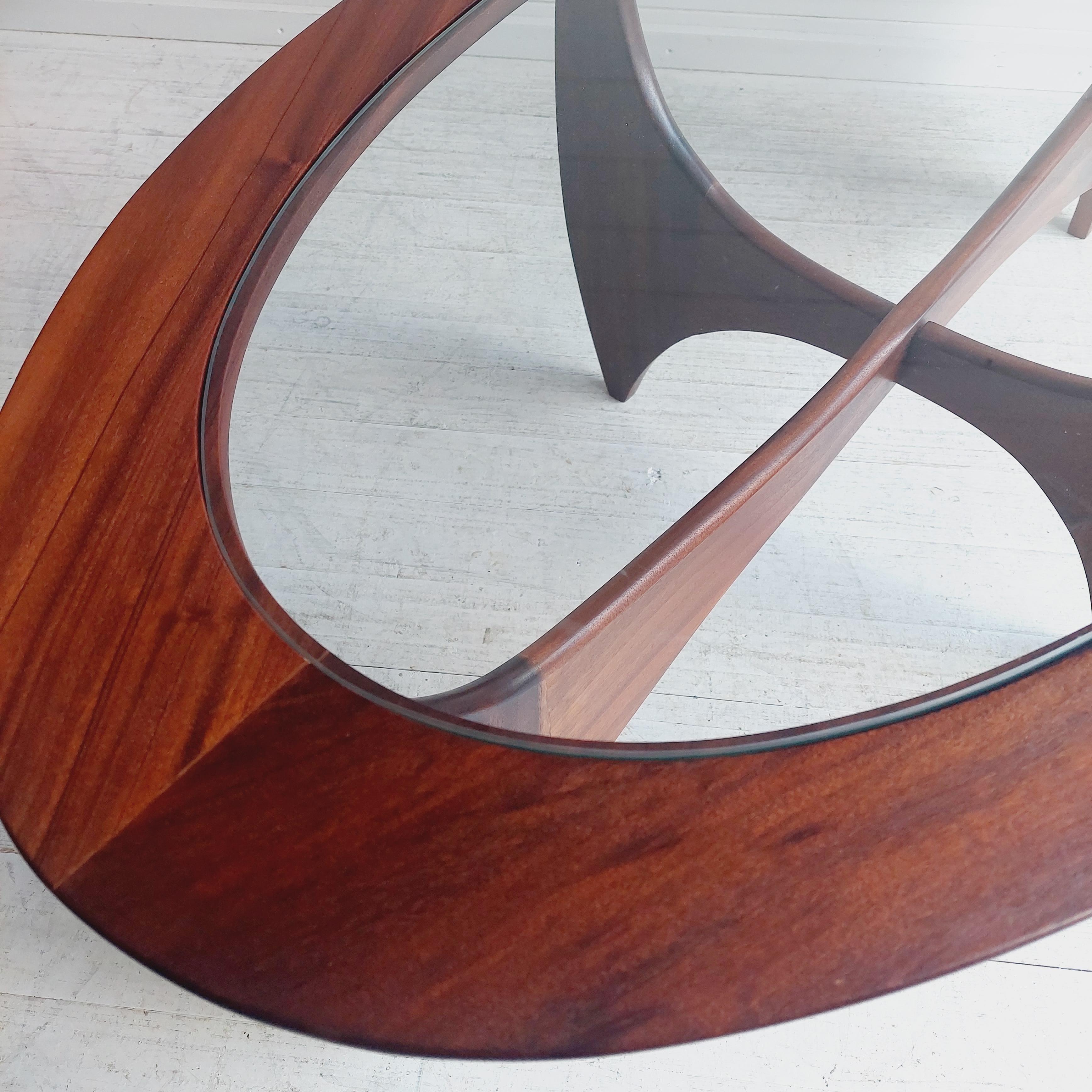 Mid Century Teak Glass Oval ‘Fresco Astro’ Coffee Table for G Plan 1960s 6