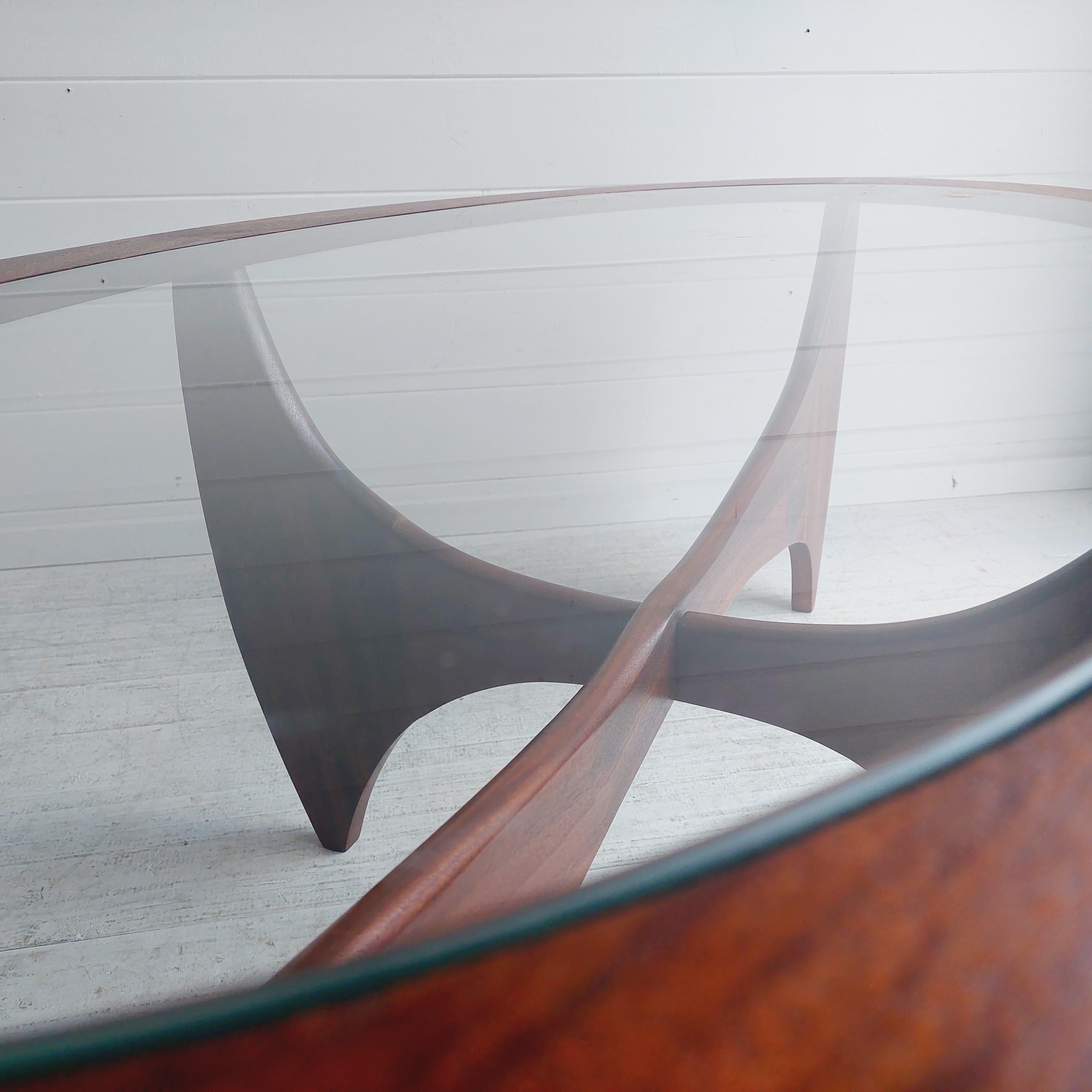 Mid Century Teak Glass Oval ‘Fresco Astro’ Coffee Table for G Plan 1960s 7