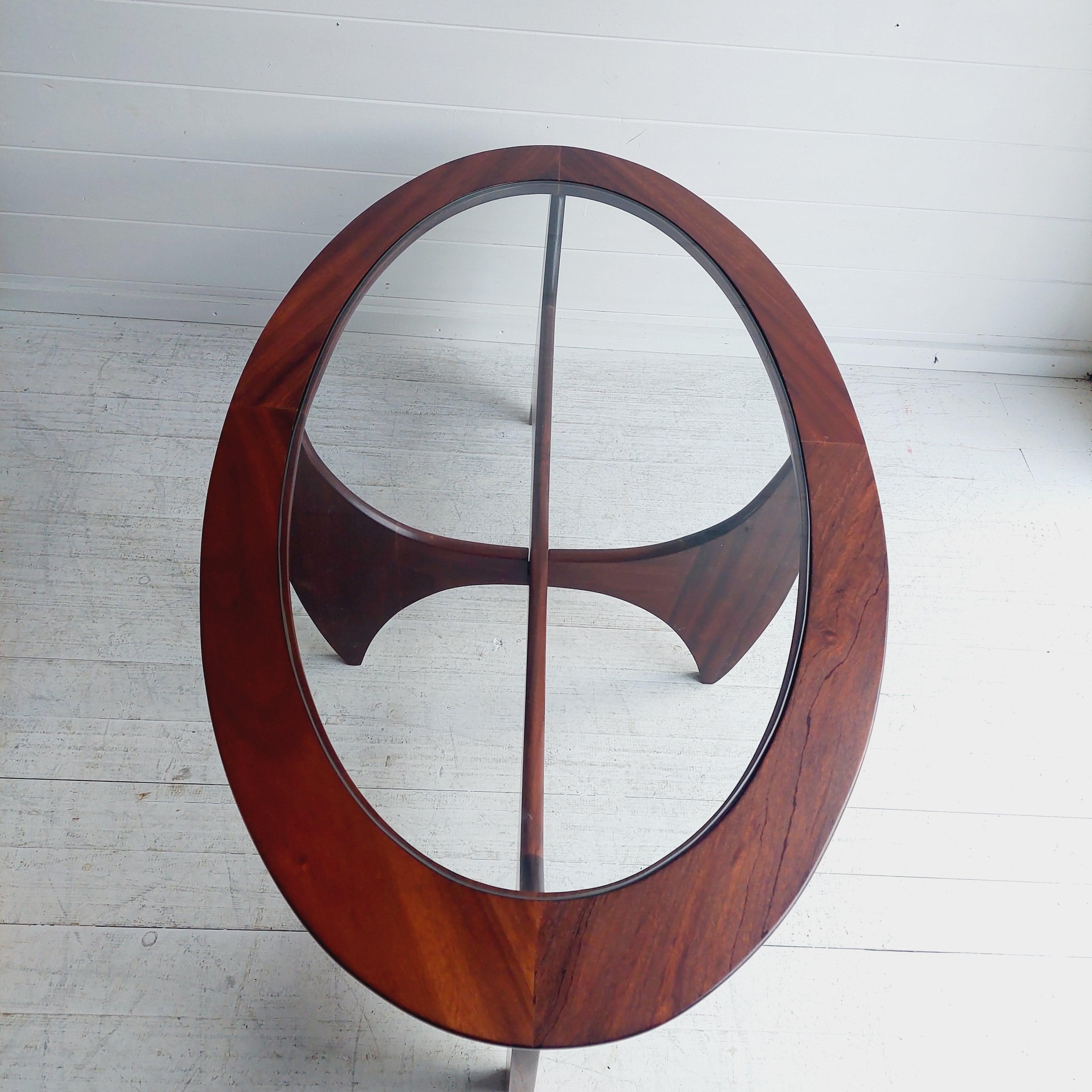 Mid Century Teak Glass Oval ‘Fresco Astro’ Coffee Table for G Plan 1960s 11