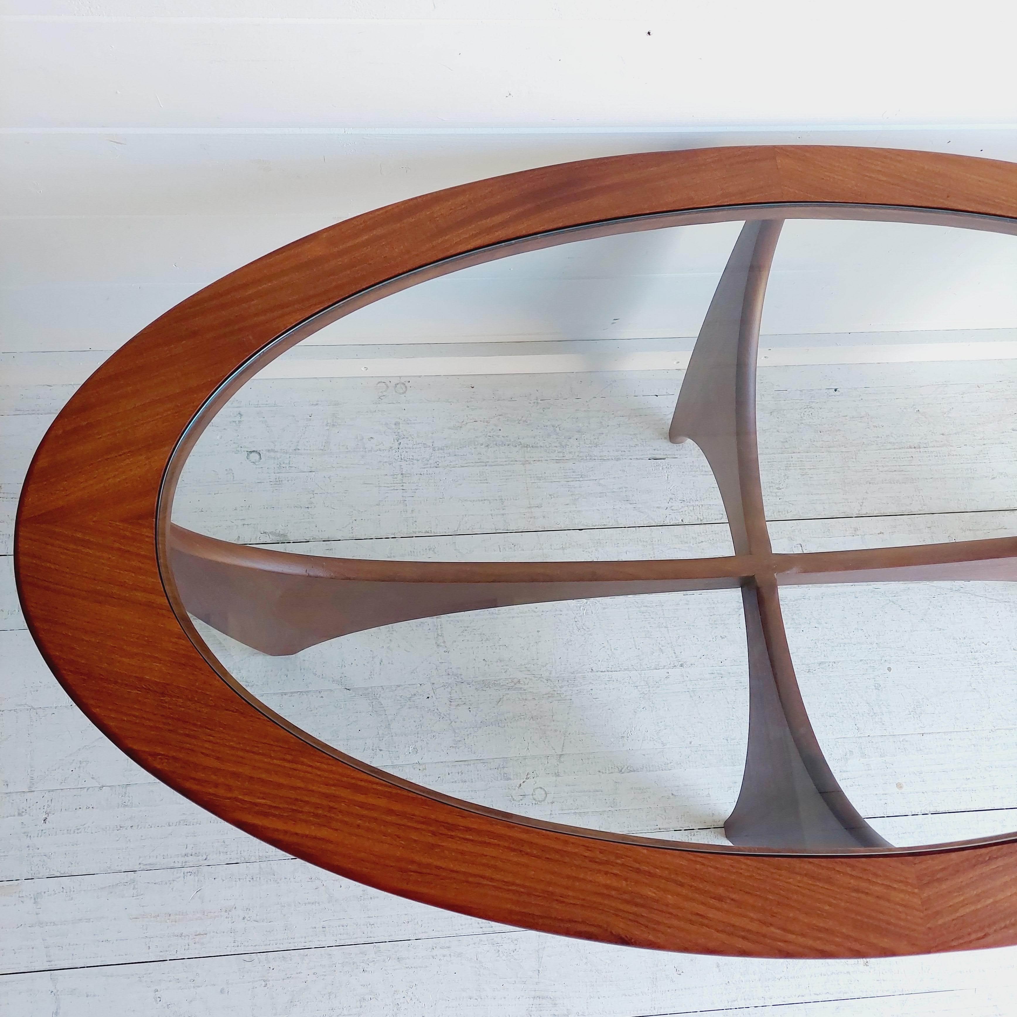 Mid Century Teak Glass Oval ‘Fresco Astro’ Coffee Table for G Plan 1960s 14