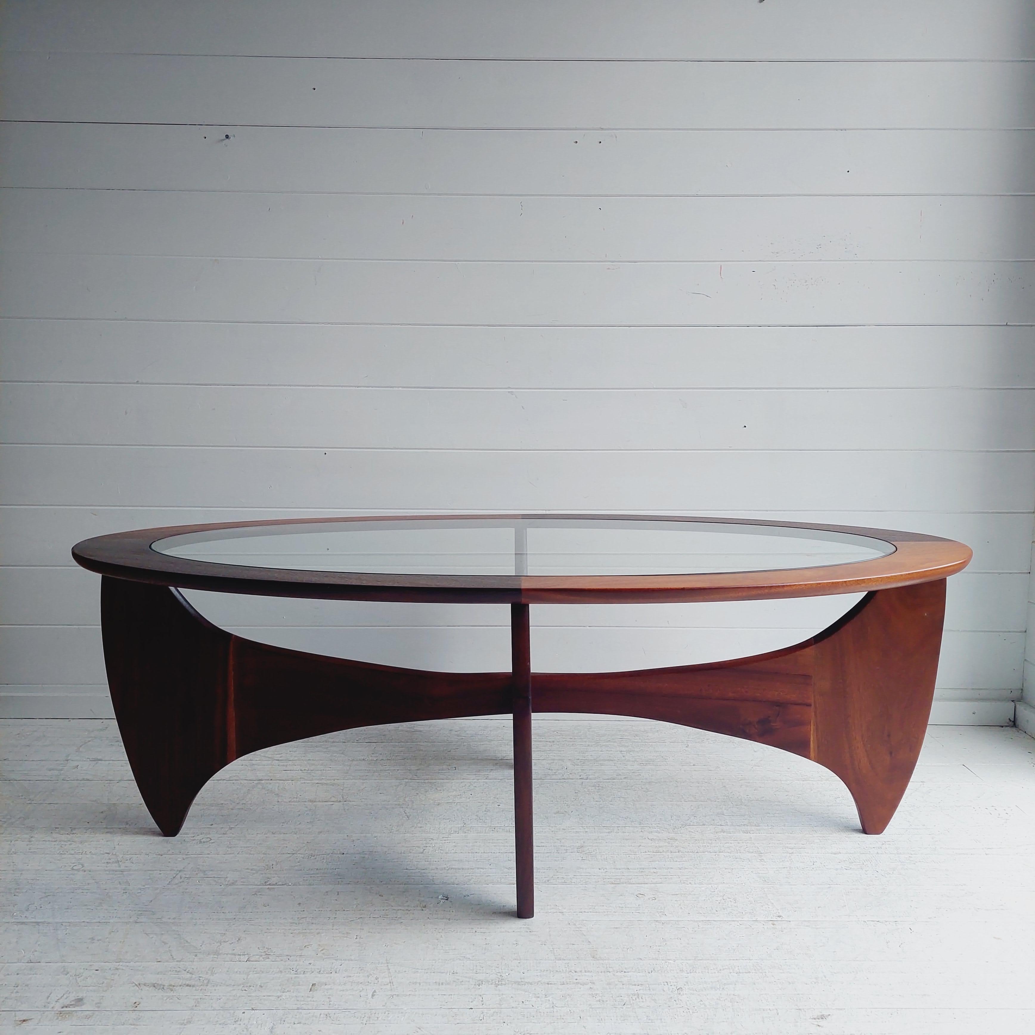 Mid-Century Modern Mid Century Teak Glass Oval ‘Fresco Astro’ Coffee Table for G Plan 1960s