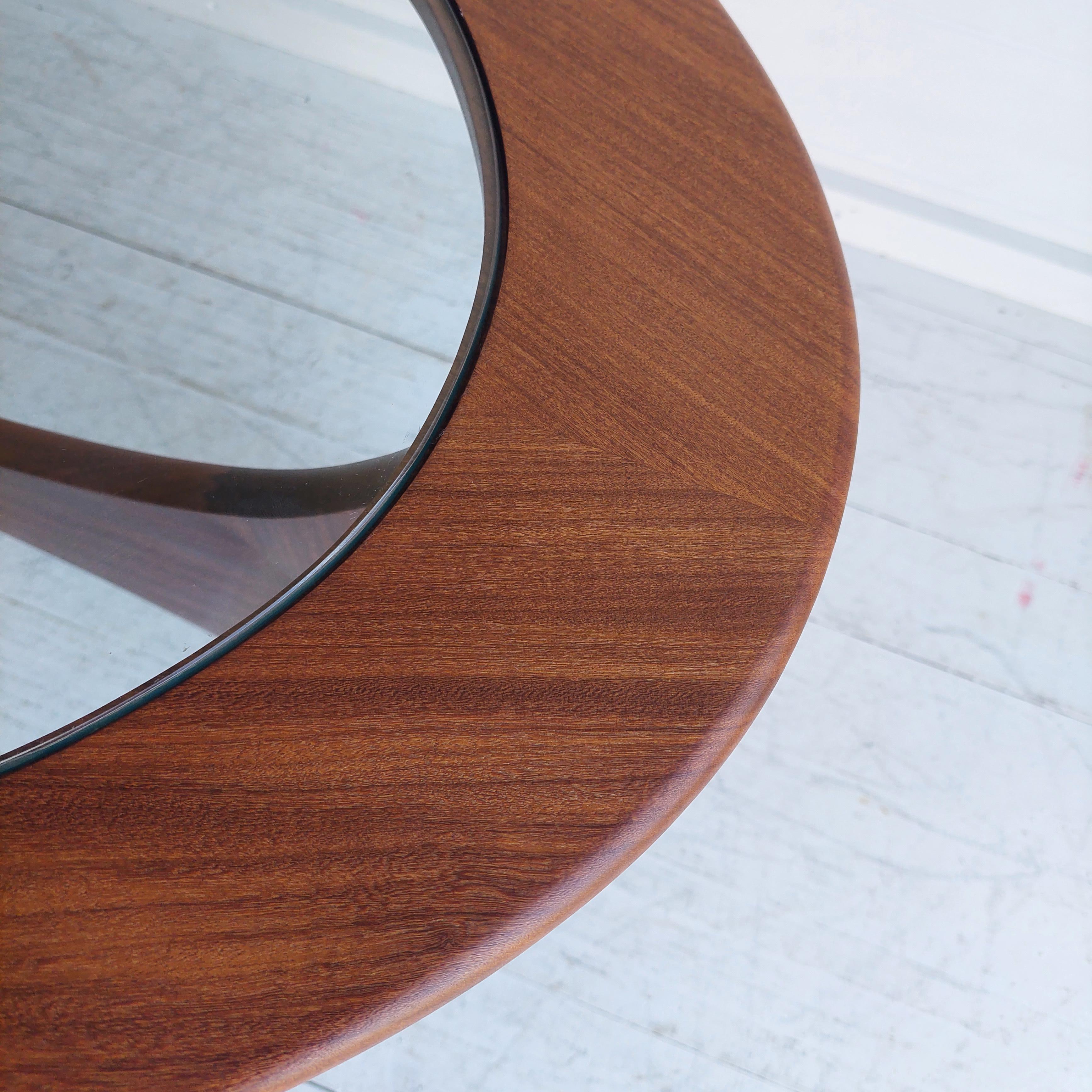 Mid Century Teak Glass Oval ‘Fresco Astro’ Coffee Table for G Plan 1960s 1