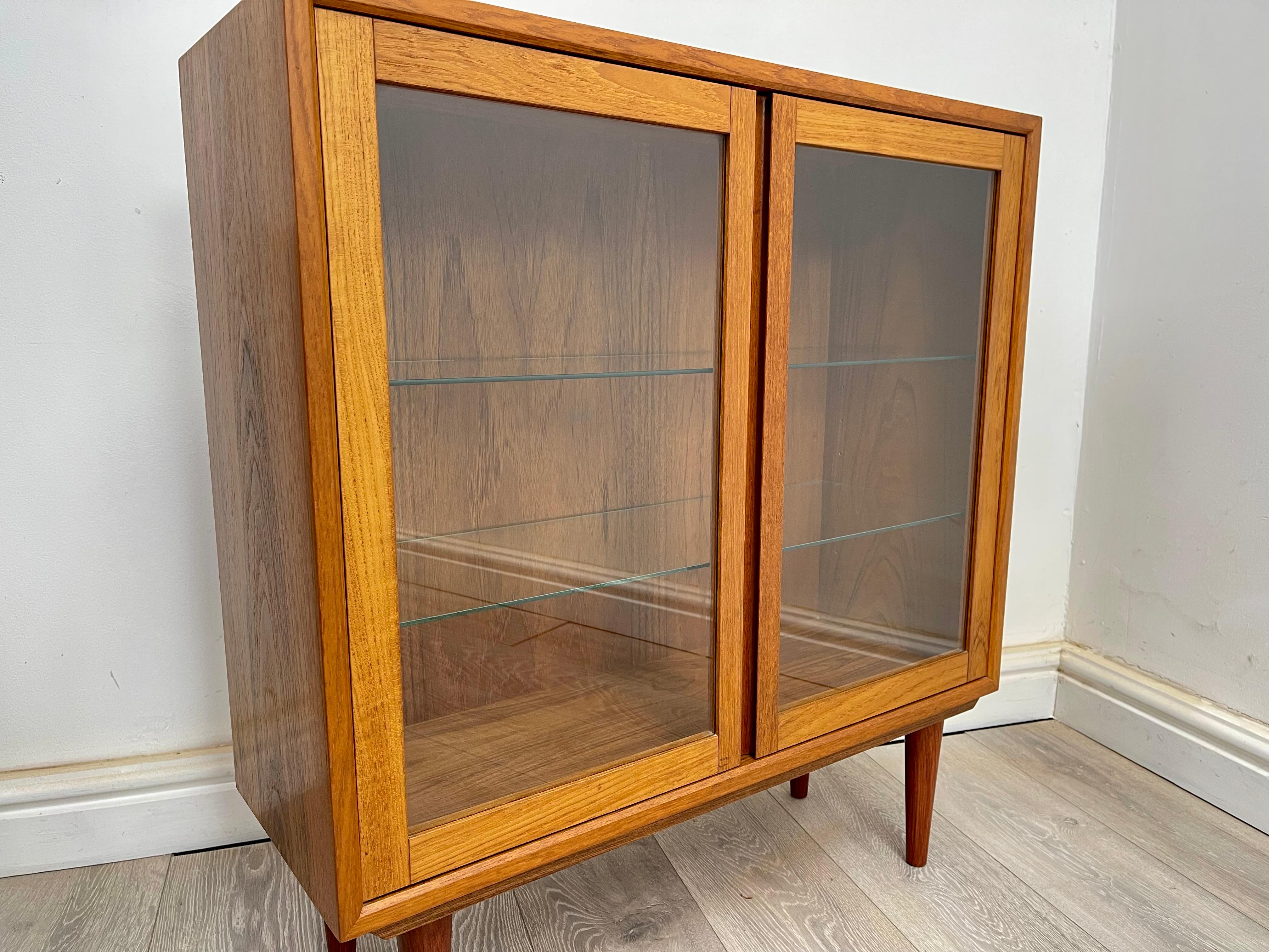 Mid-Century Modern Midcentury Teak Glazed Bookcase
